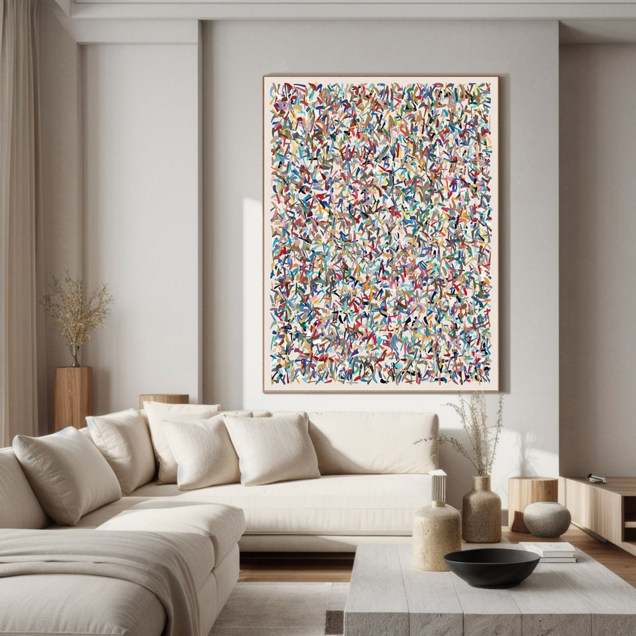 Intricate Chaos Abstract Colorful Canvas Wall Art #AP 048