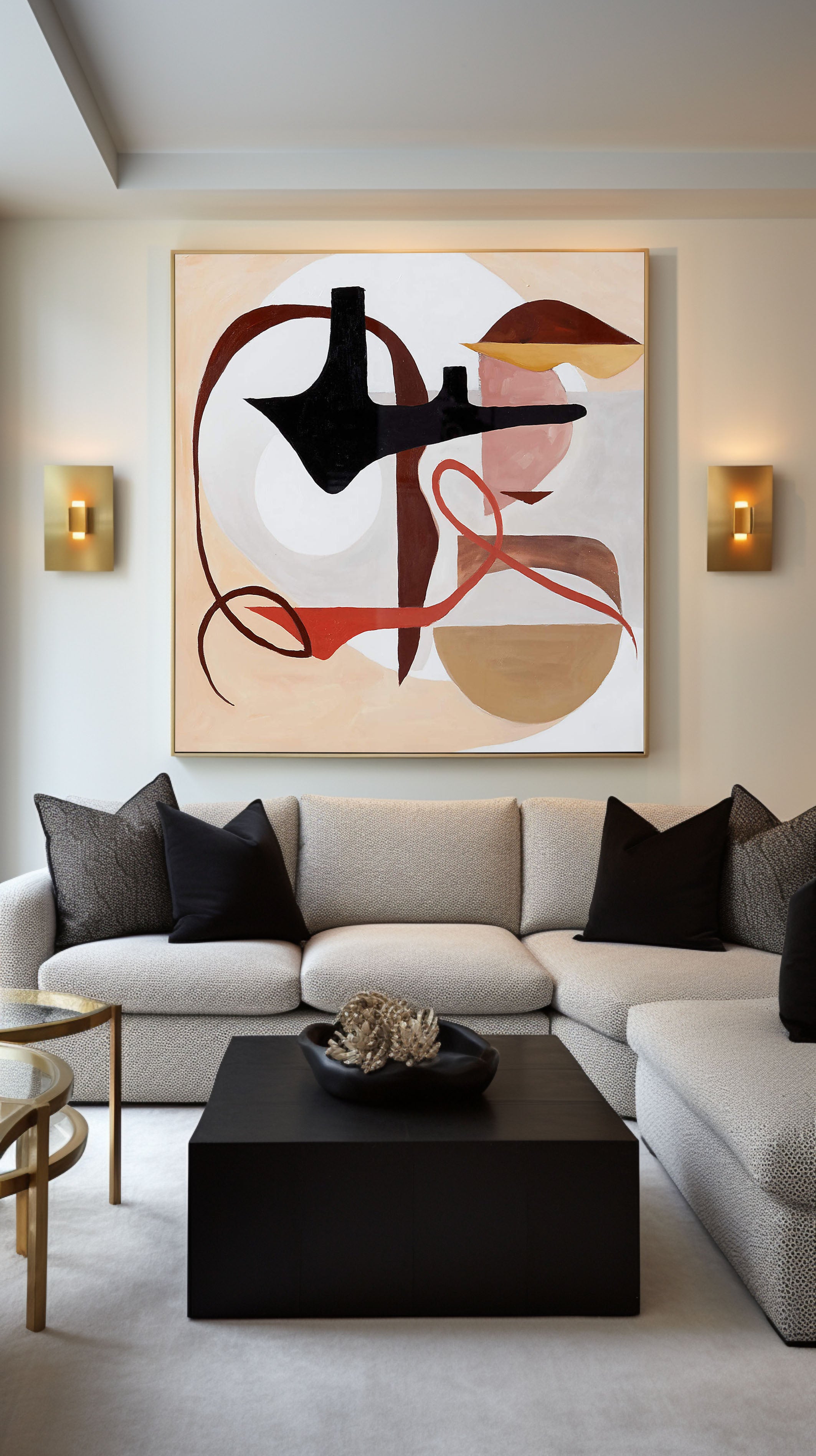 Abstract Shapes Canvas Art for Modern Home Office #MMA 192