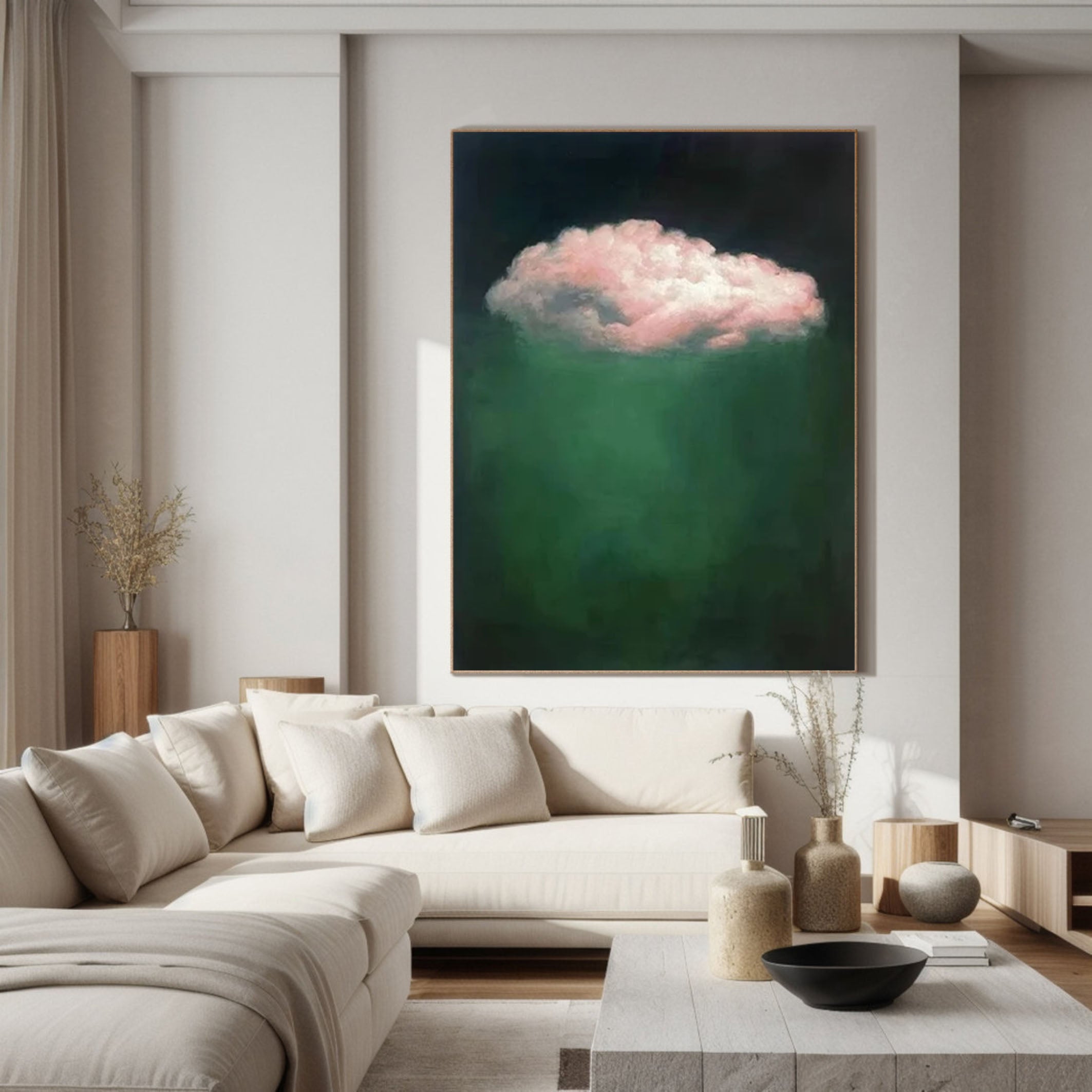 Celestial Serenity Large Abstract Cloud Painting #OS 071