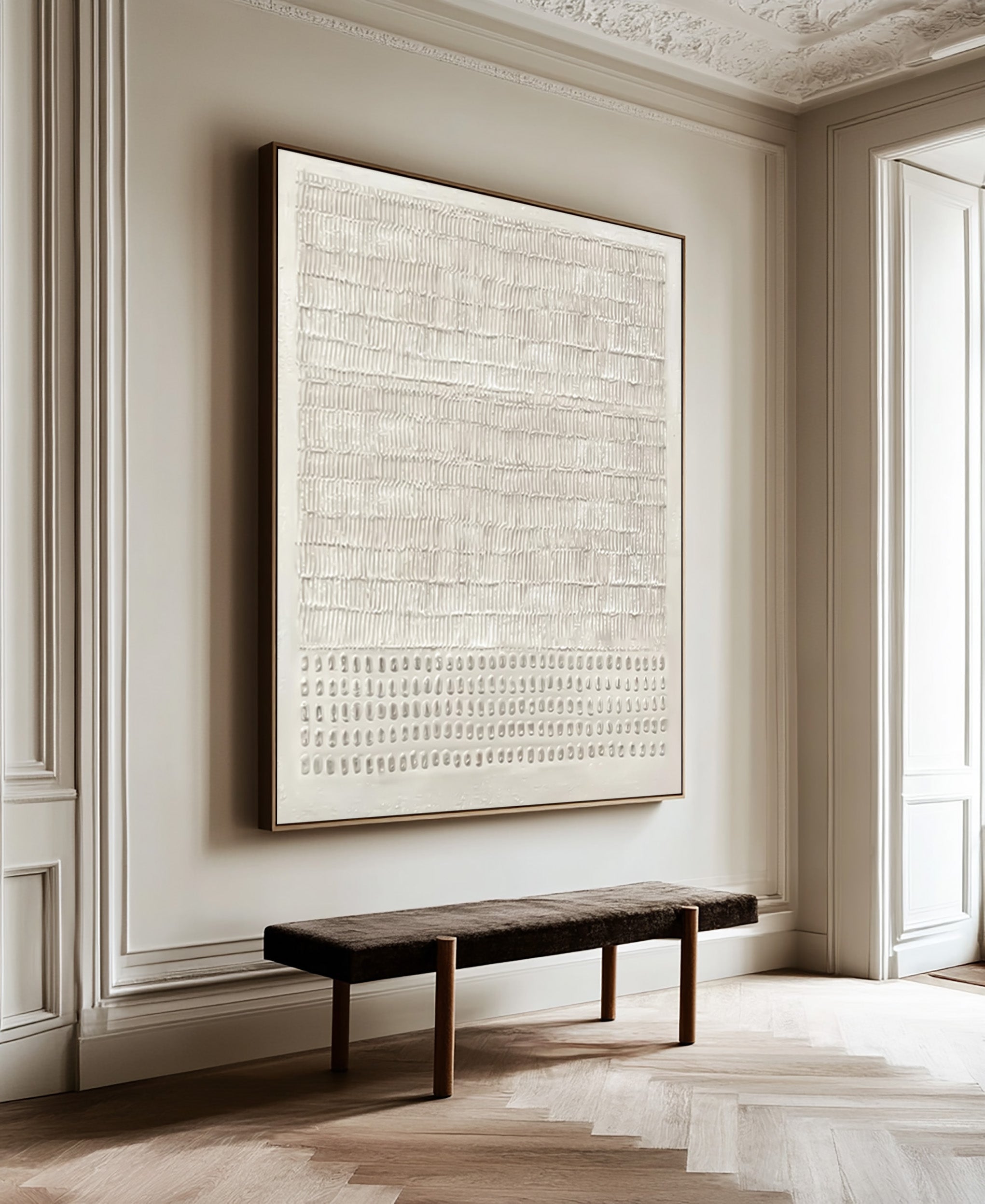 Minimalist Textured Canvas Home Decor Large Vertical #AG 045