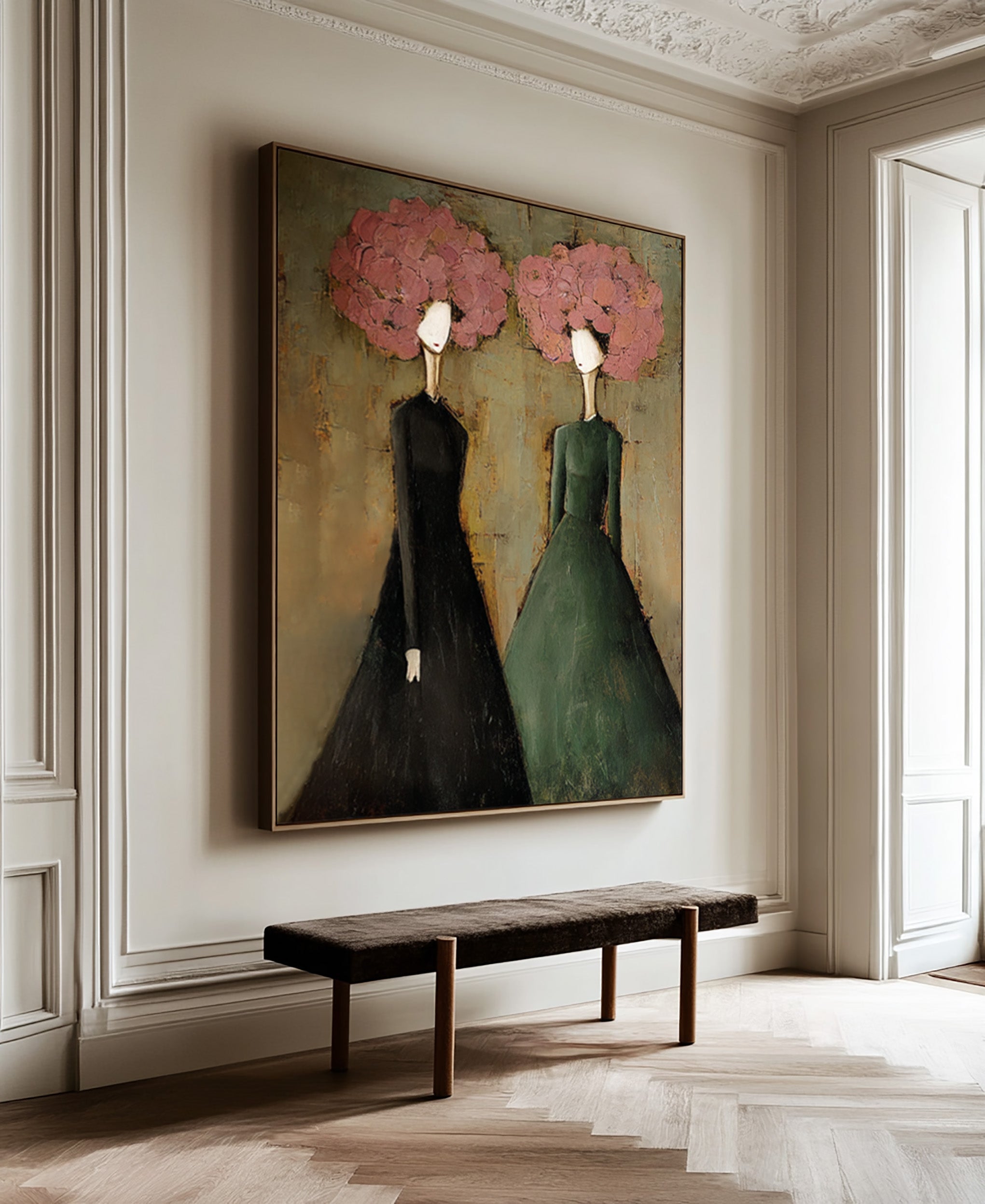 Feminine Figurative Oil Painting in Earthy Tones #CZ 035