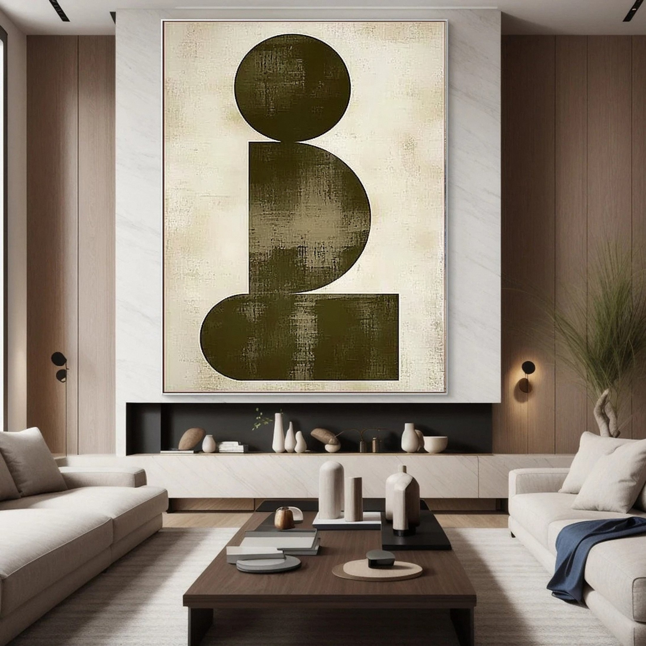 Modern Abstract Geometric Canvas Wall Art #MMA 139