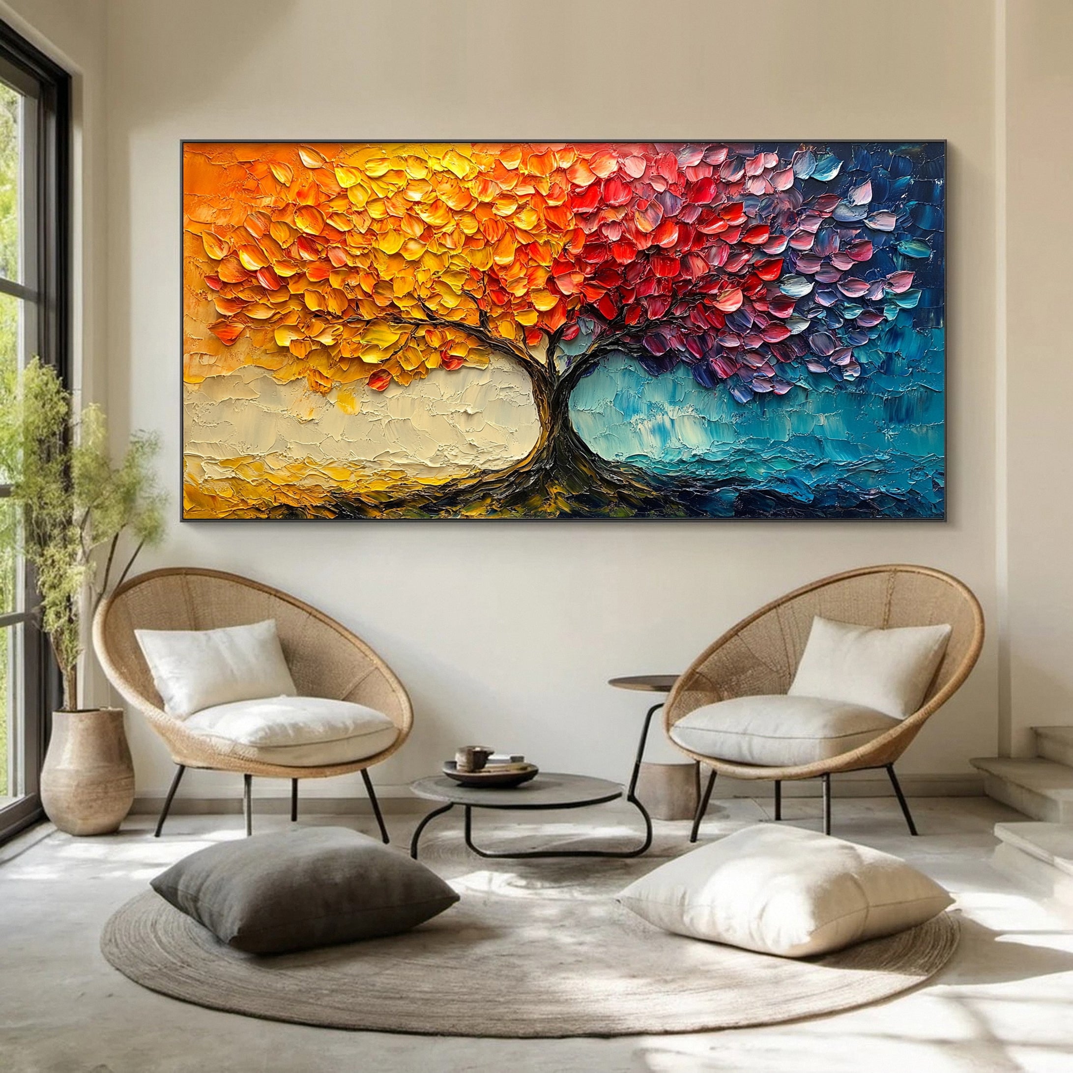 Modern Large Colorful Tree Wall Art #FT 027