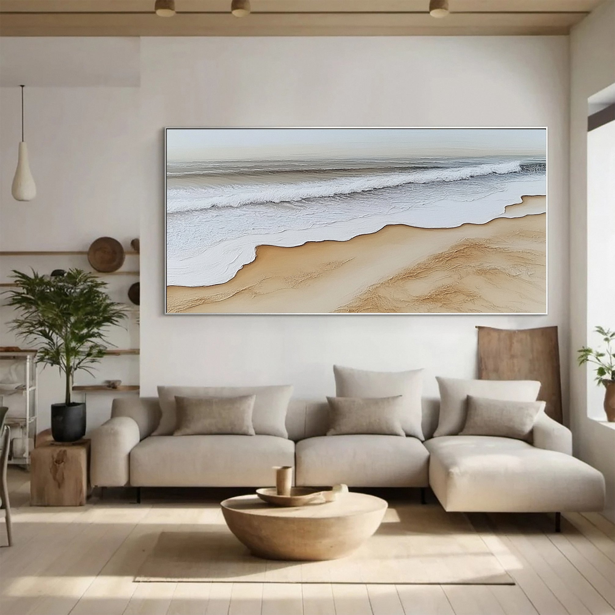 Large Ocean Wave Textured Wall Art For Living Room Decor #OS 051