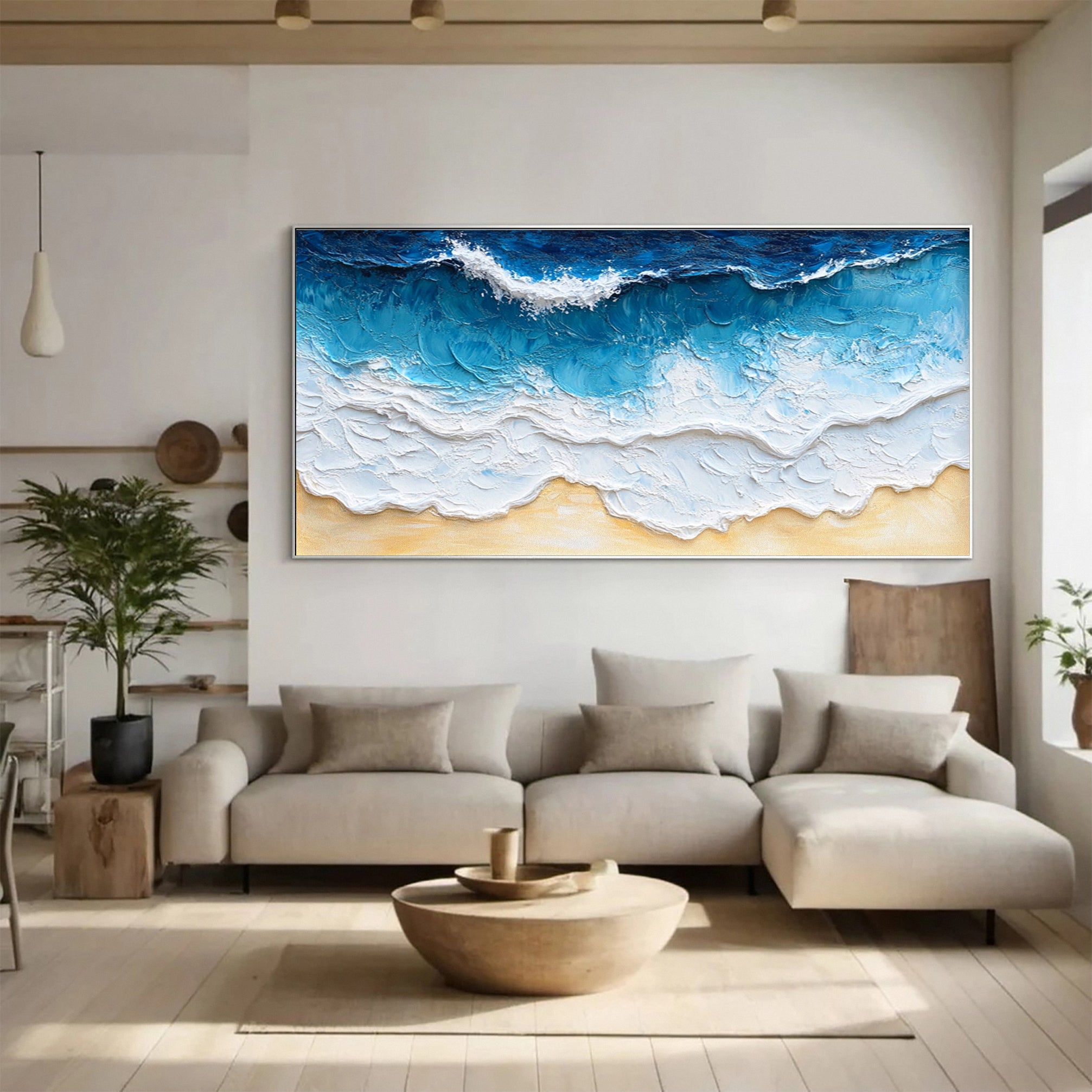 Coastal Serenity Wall Art Dynamic Ocean Waves Canvas #OS 007