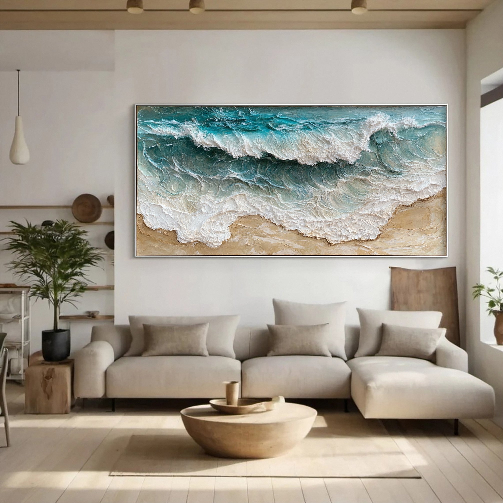 Abstract Seascape Canvas Textured Waves for Elegant Interiors #OS 024