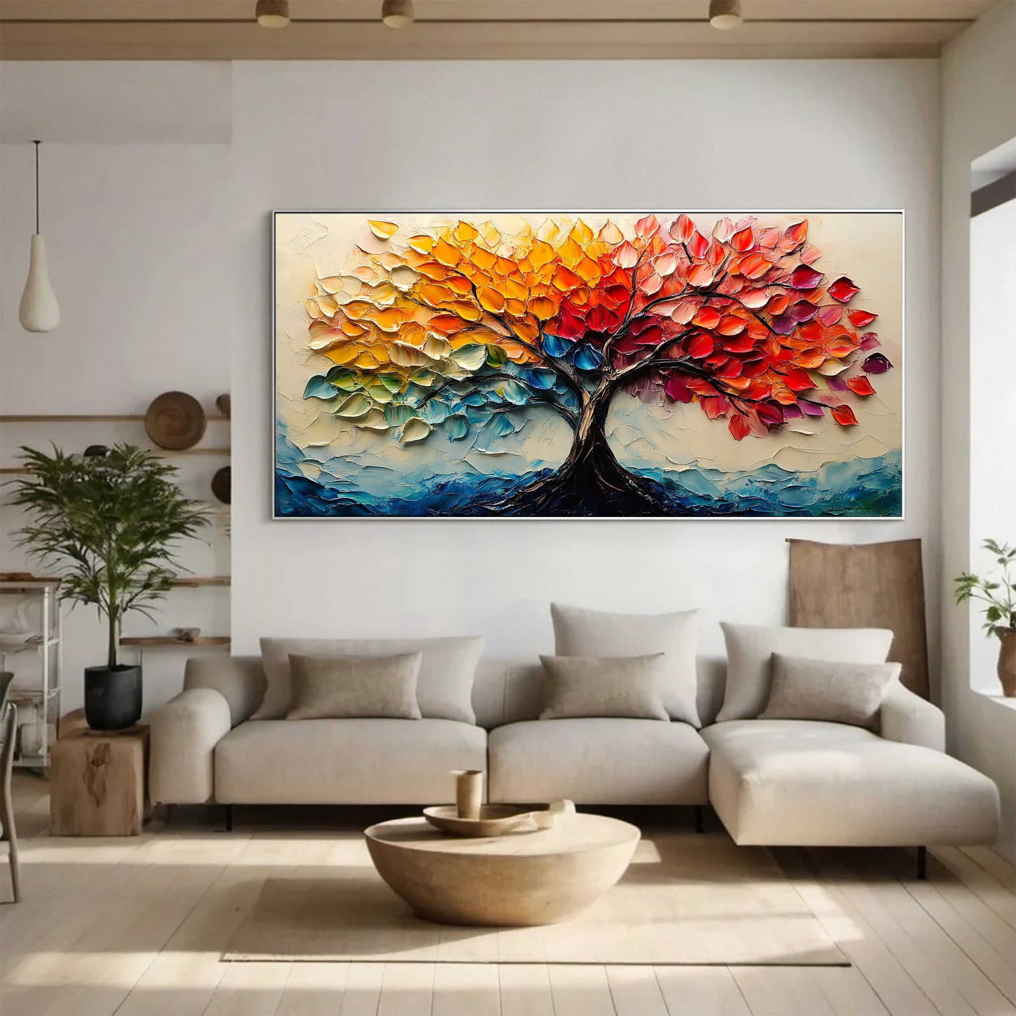 Modern Large Colorful Tree Wall Art #FT 028