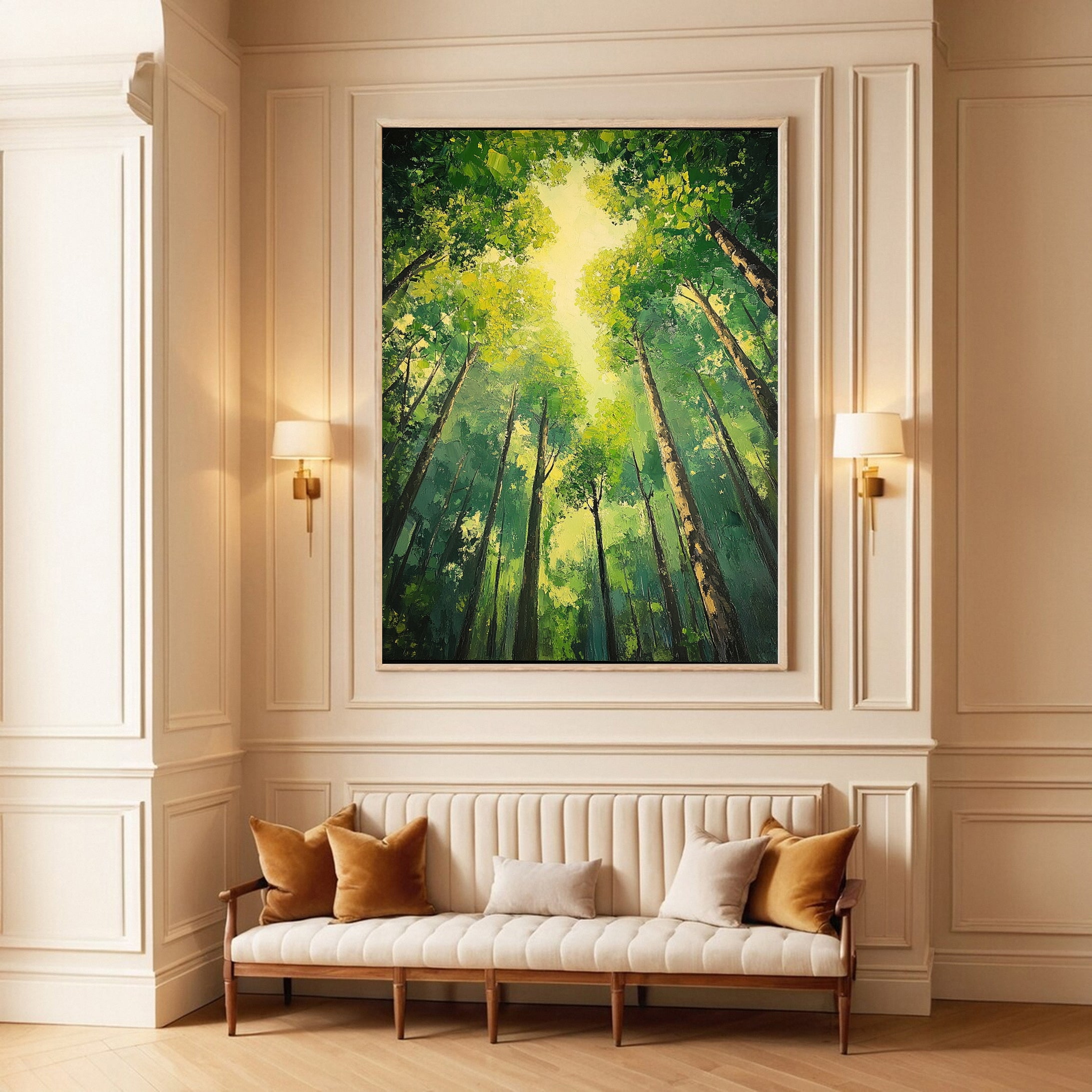 Summer Whisper Large Colorful Forest Landscape Art #FT 039