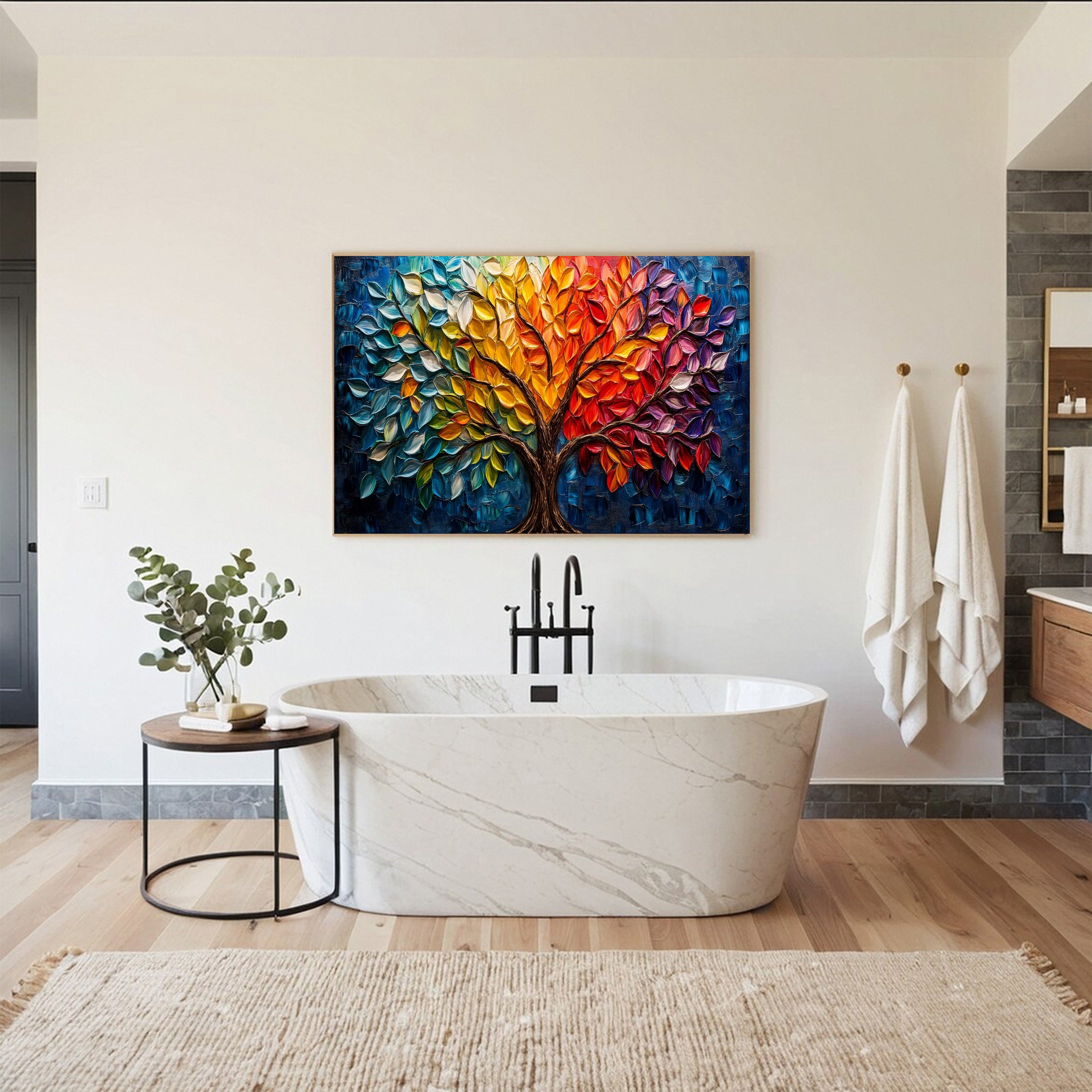 Modern Large Colorful Tree Wall Art #FT 026