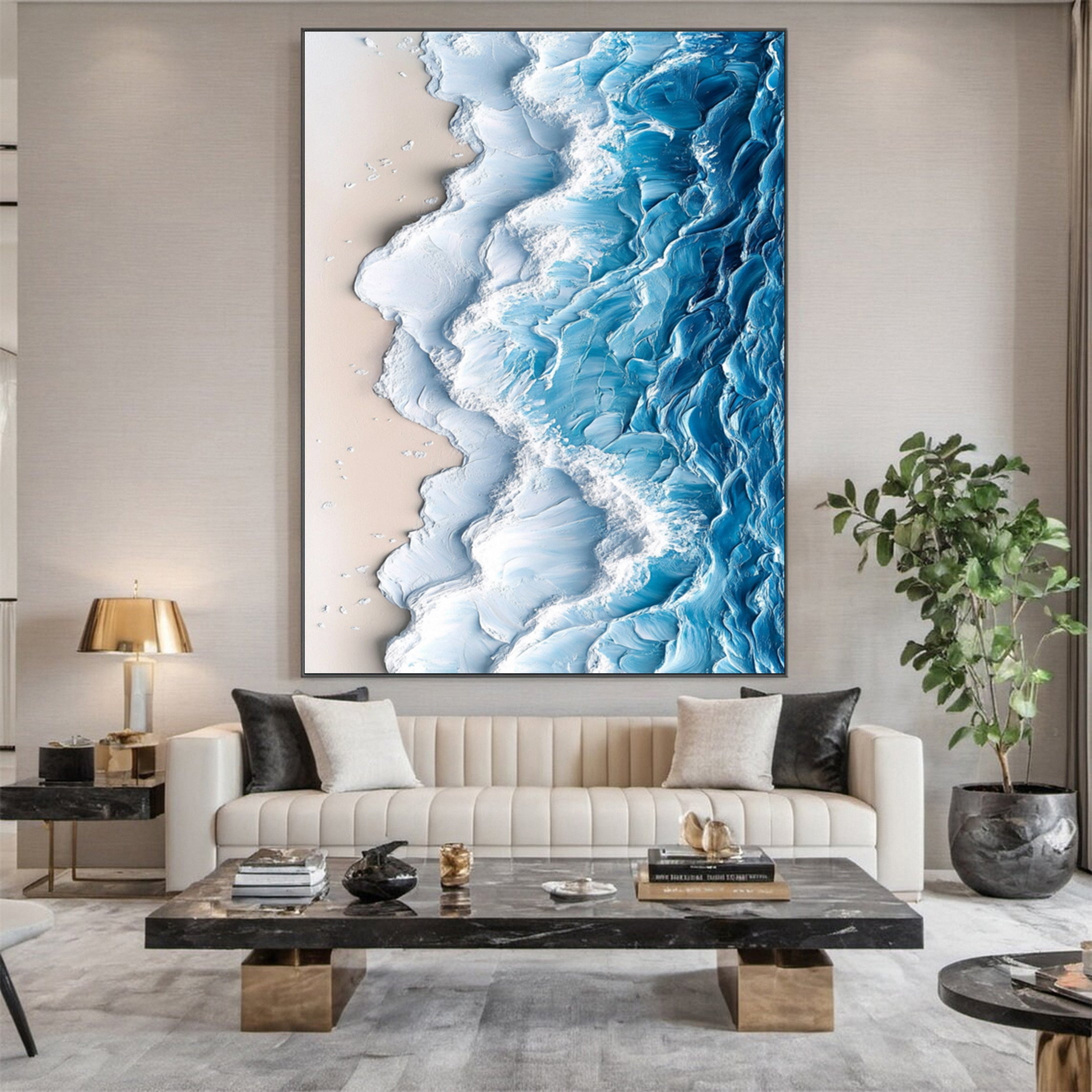 Coastal Tempest Textured Ocean Wave Art for Modern Living #OS 031