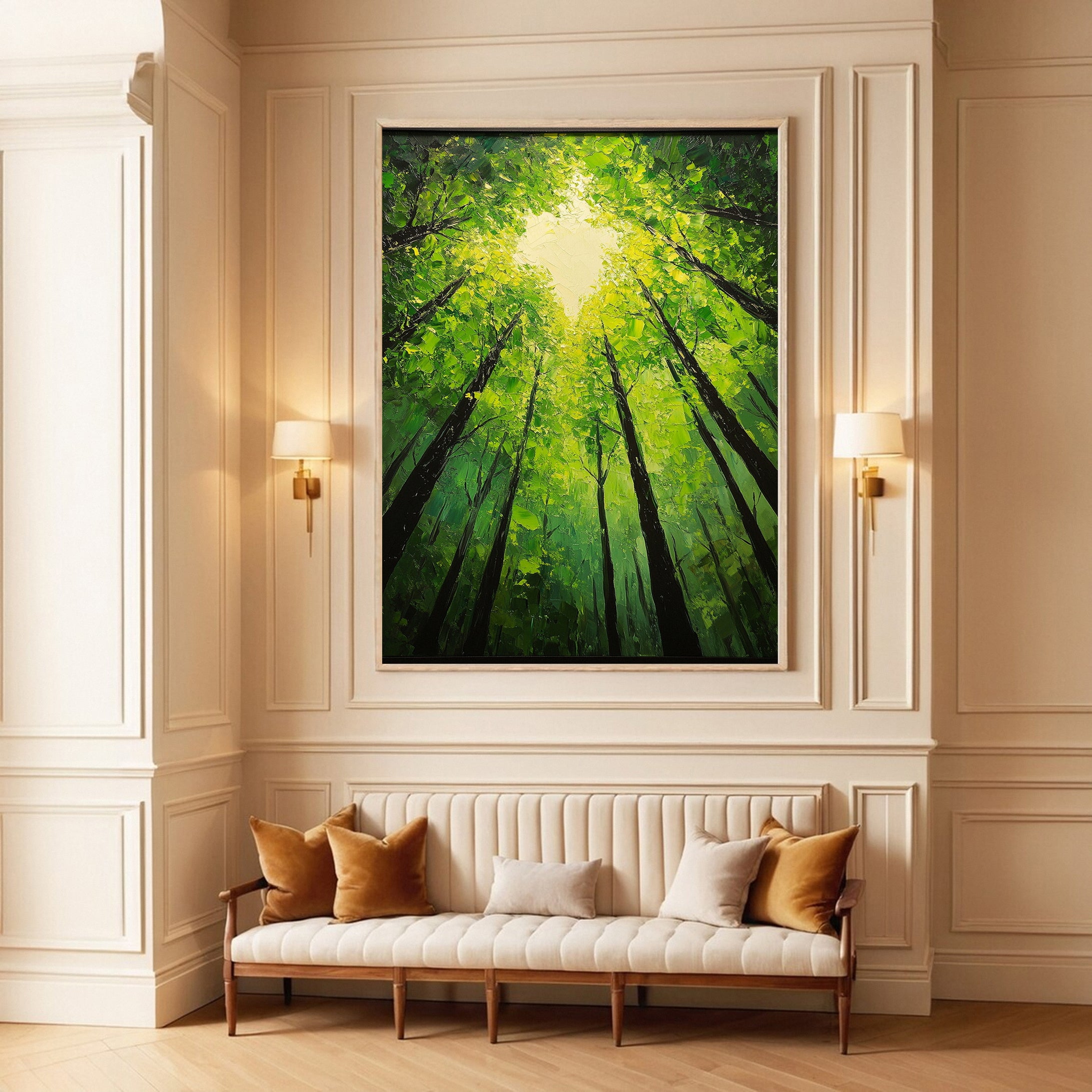 Summer Whisper Large Colorful Forest Landscape Art #FT 038