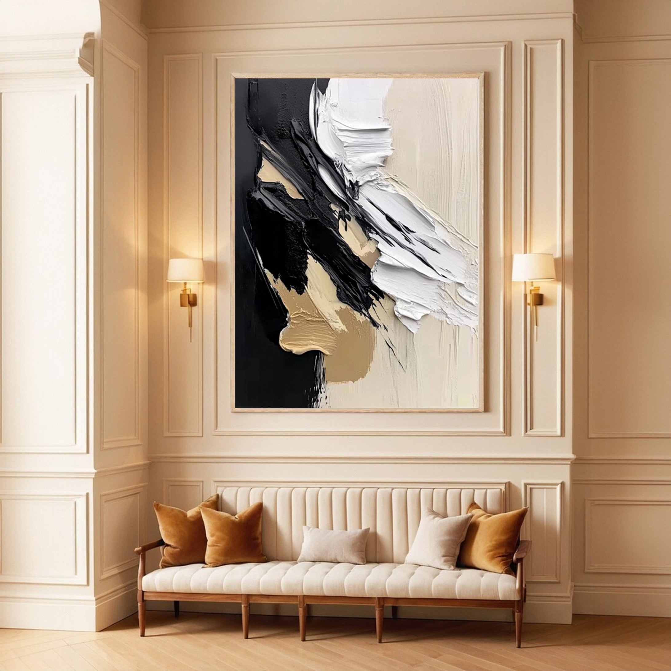 Modern Contrast Bold Abstract Canvas Art #MMA 152