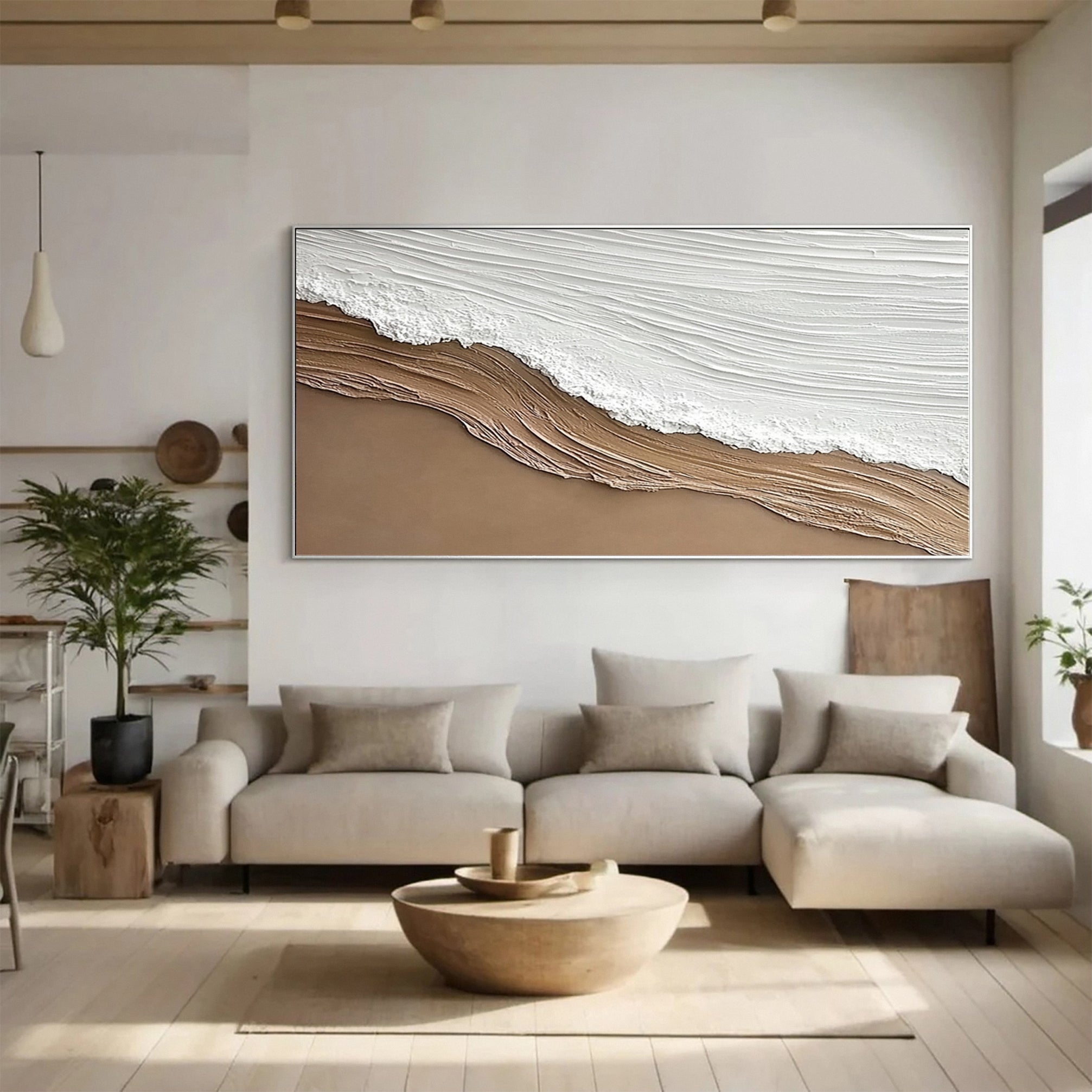 Serenity Shore Large 3D Textured Beach Wave Wall Art #OS 035