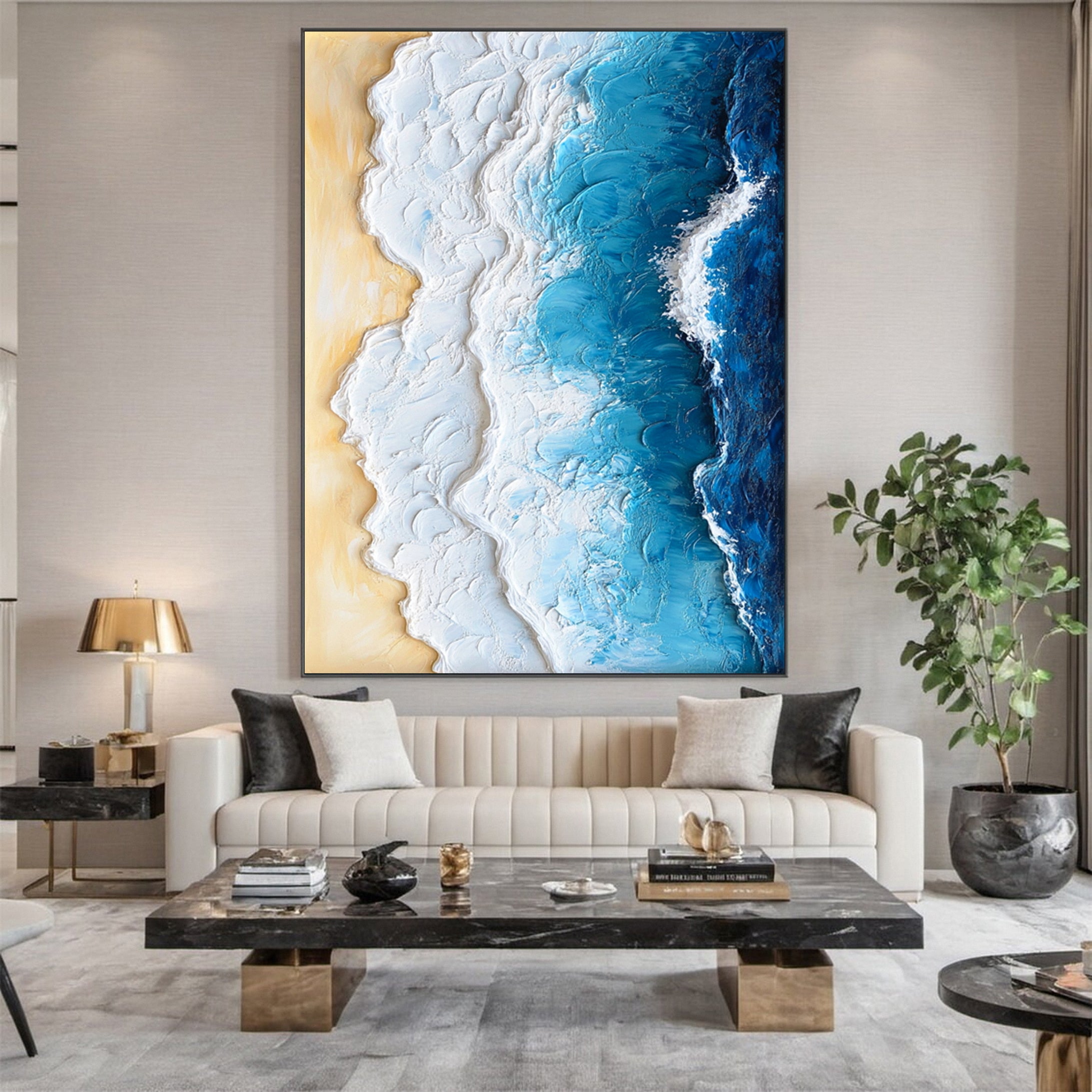 Coastal Tempest Textured Ocean Wave Art for Modern Living #OS 030