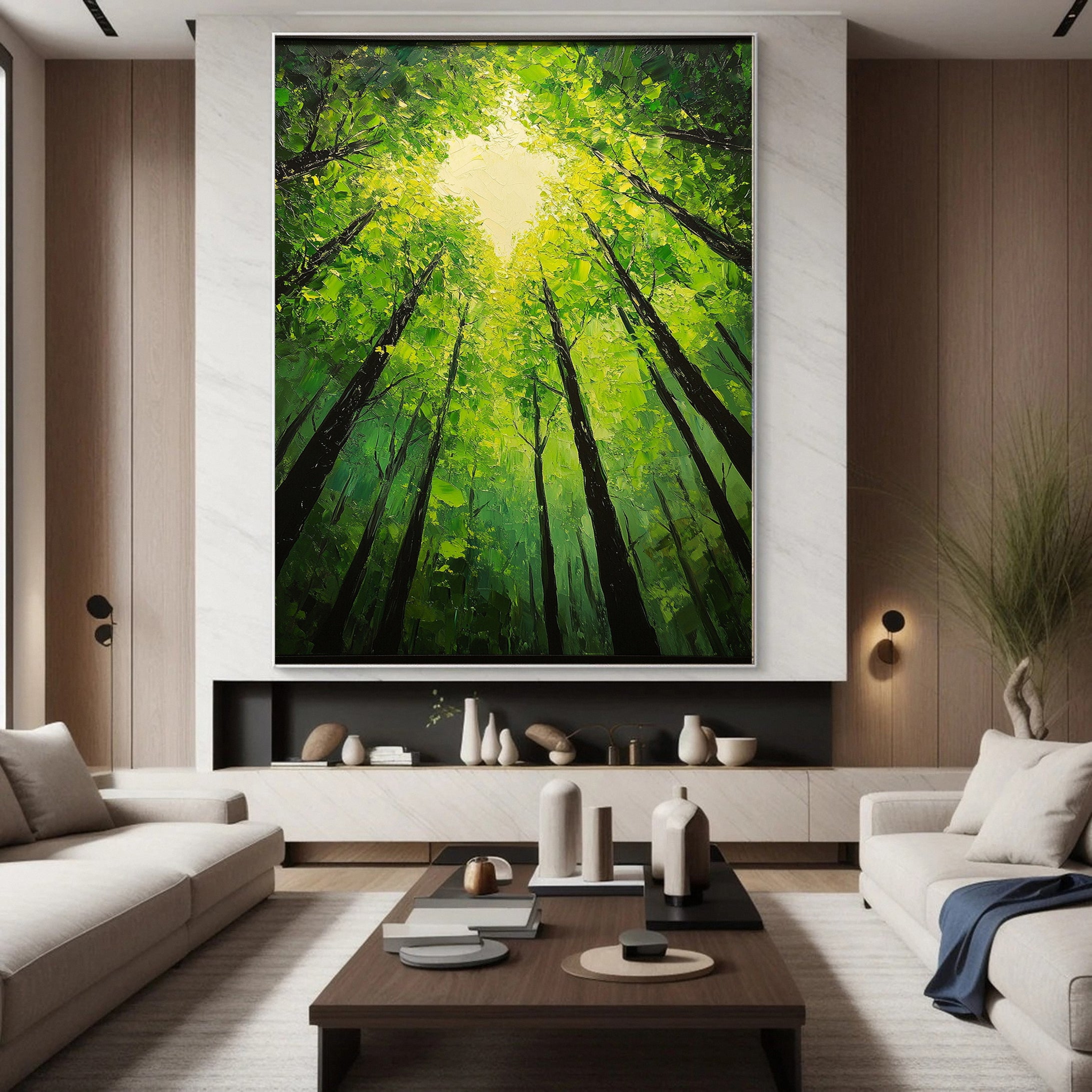 Summer Whisper Large Colorful Forest Landscape Art #FT 038