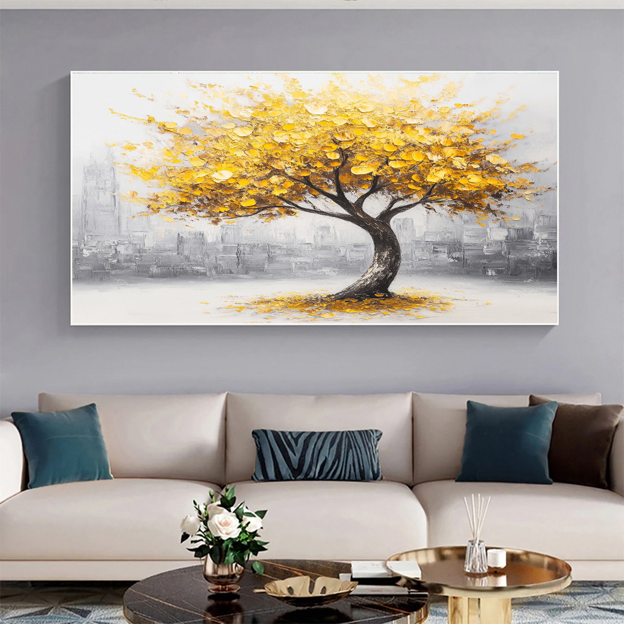 Modern Large Colorful Tree Wall Art #FT 033