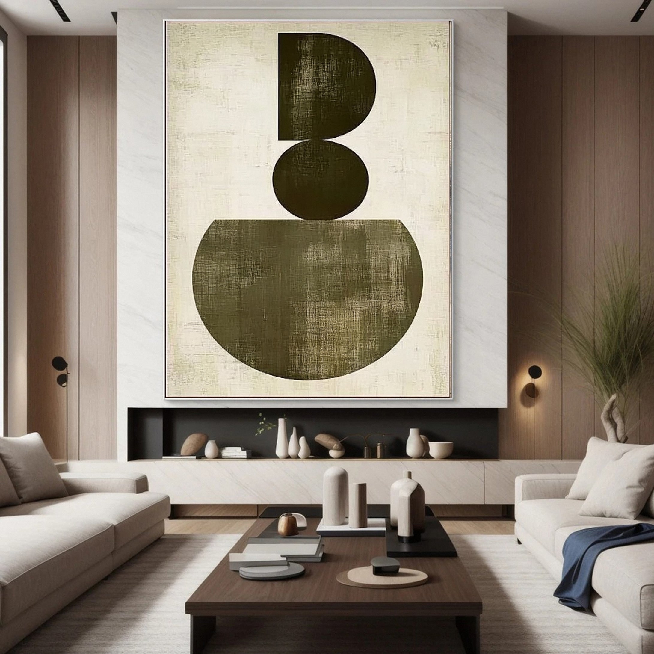 Modern Abstract Geometric Canvas Wall Art #MMA 138