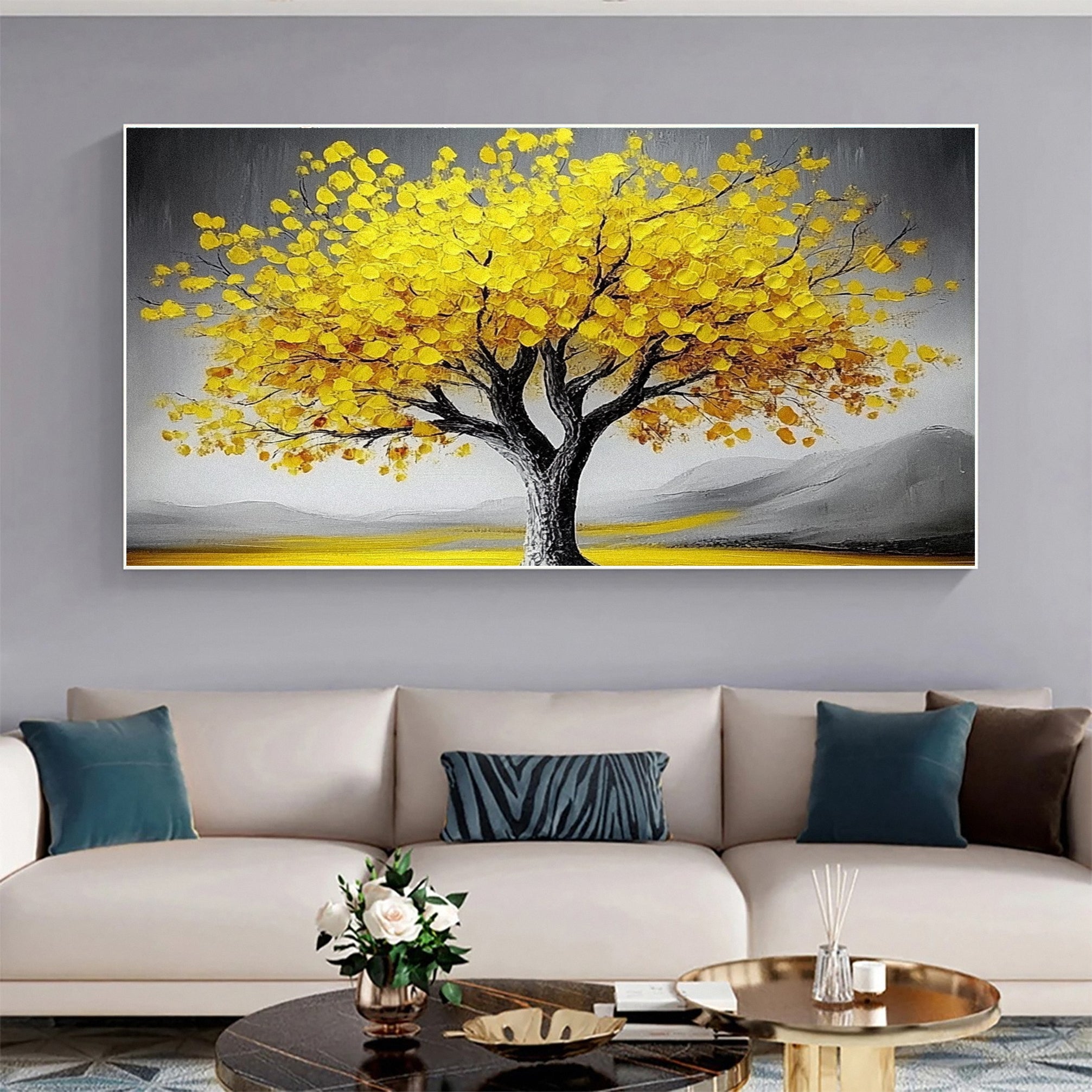 Modern Large Colorful Tree Wall Art #FT 029