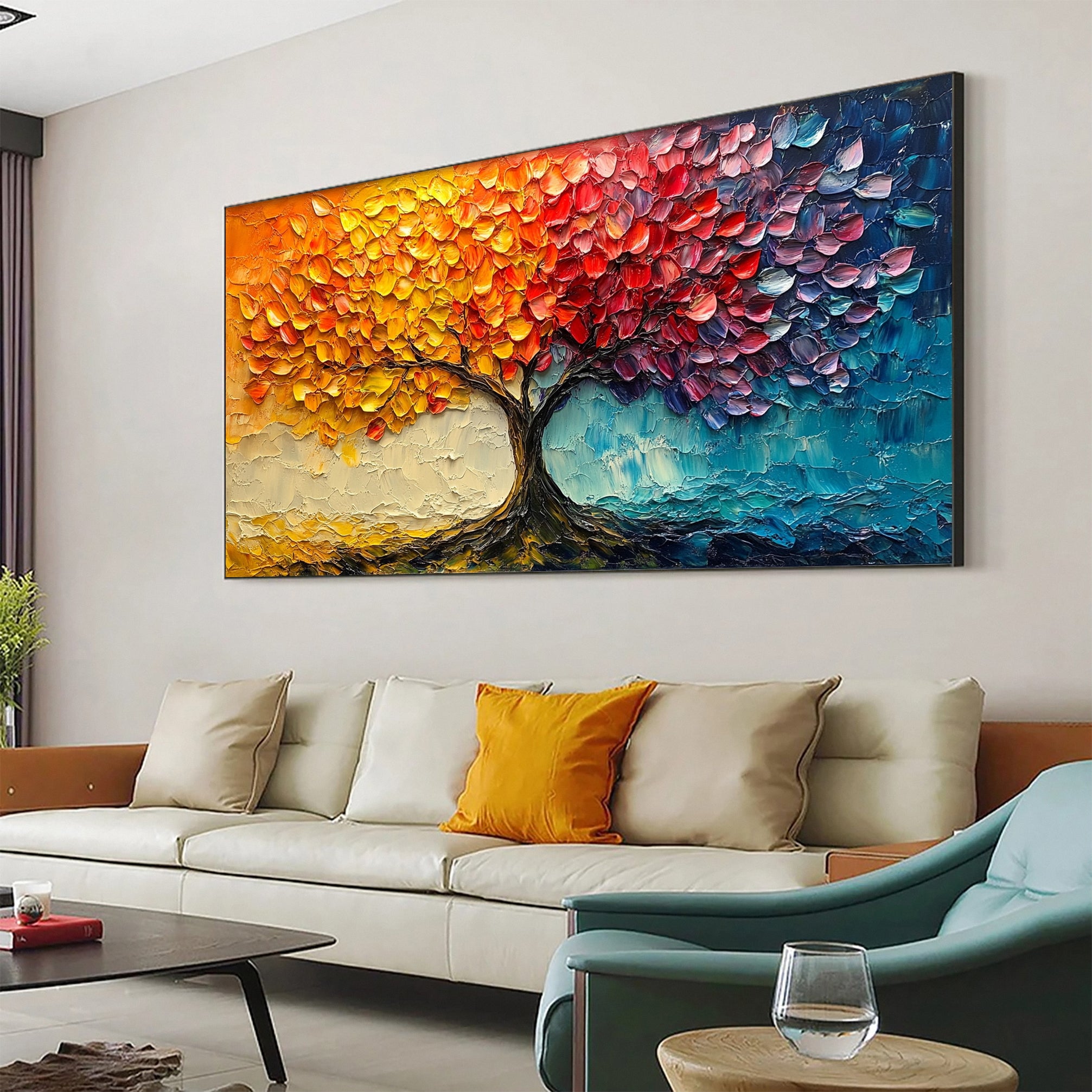 Modern Large Colorful Tree Wall Art #FT 027