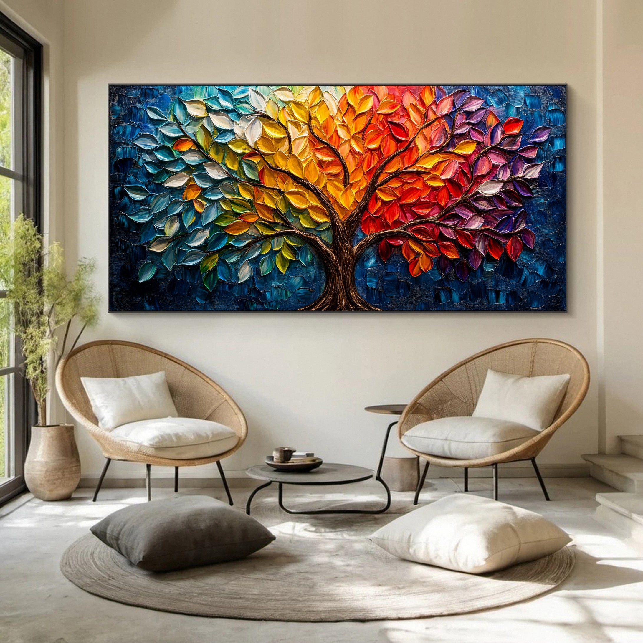 Modern Large Colorful Tree Wall Art #FT 026