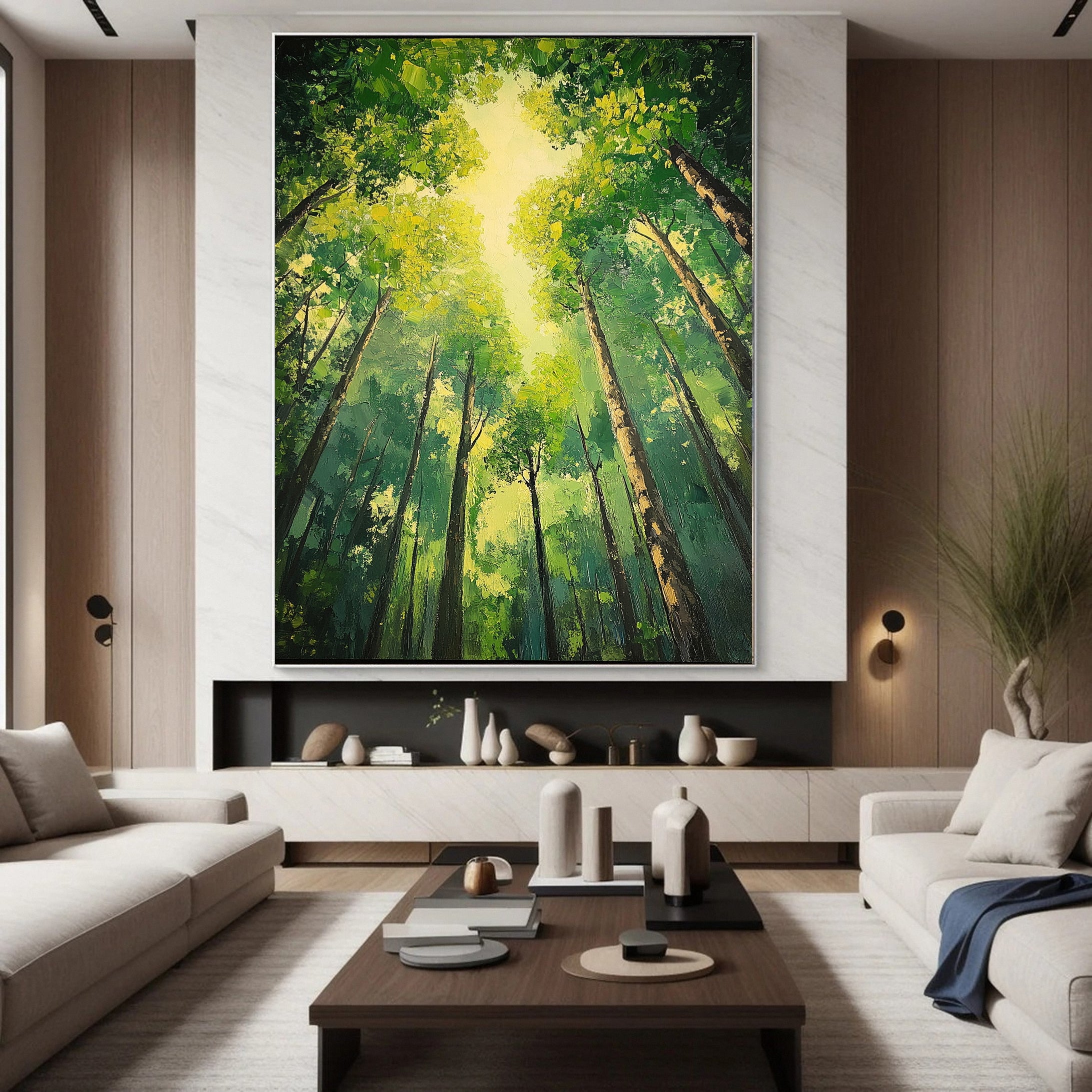 Summer Whisper Large Colorful Forest Landscape Art #FT 039