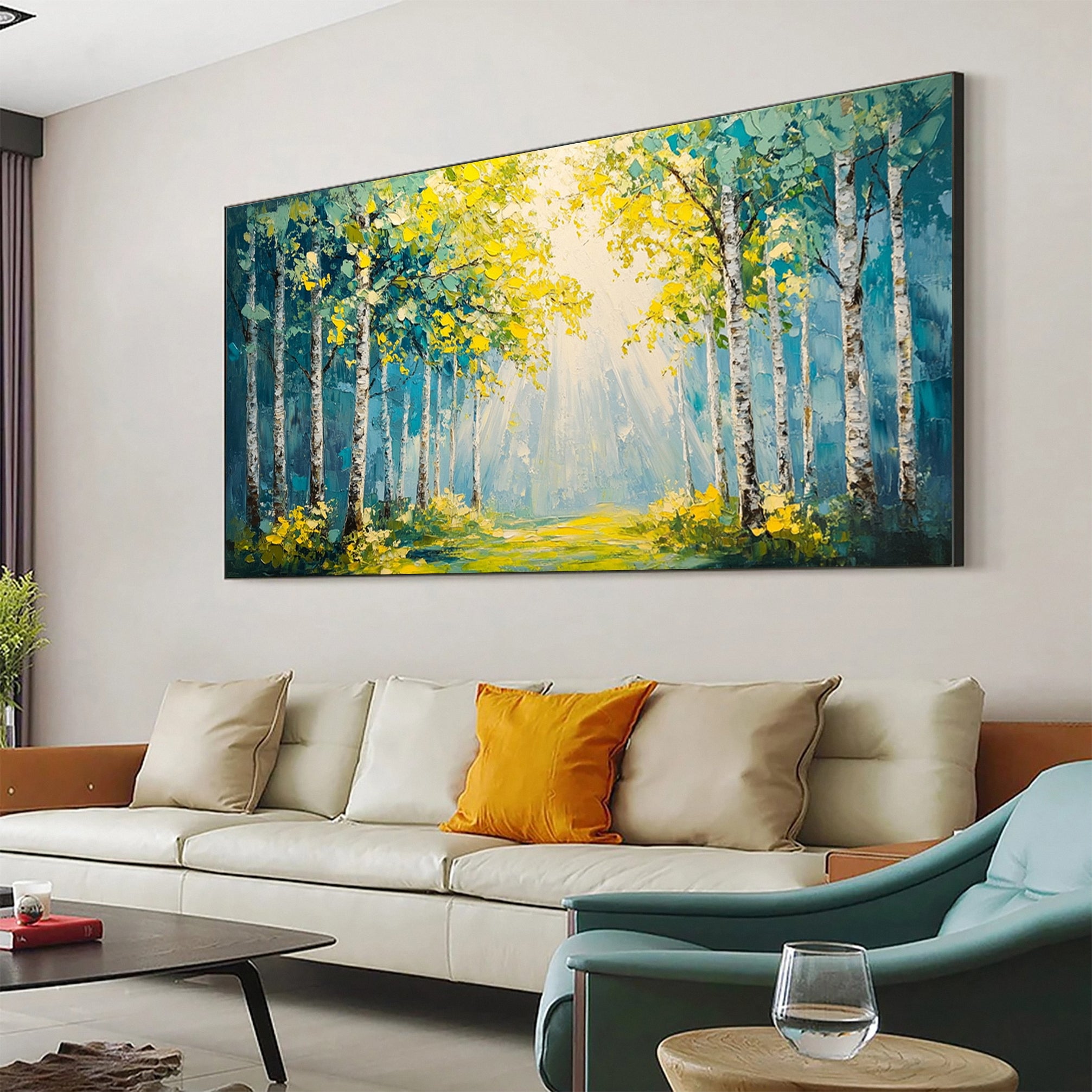 Autumn Whisper Large Colorful Forest Landscape Art #FT 037