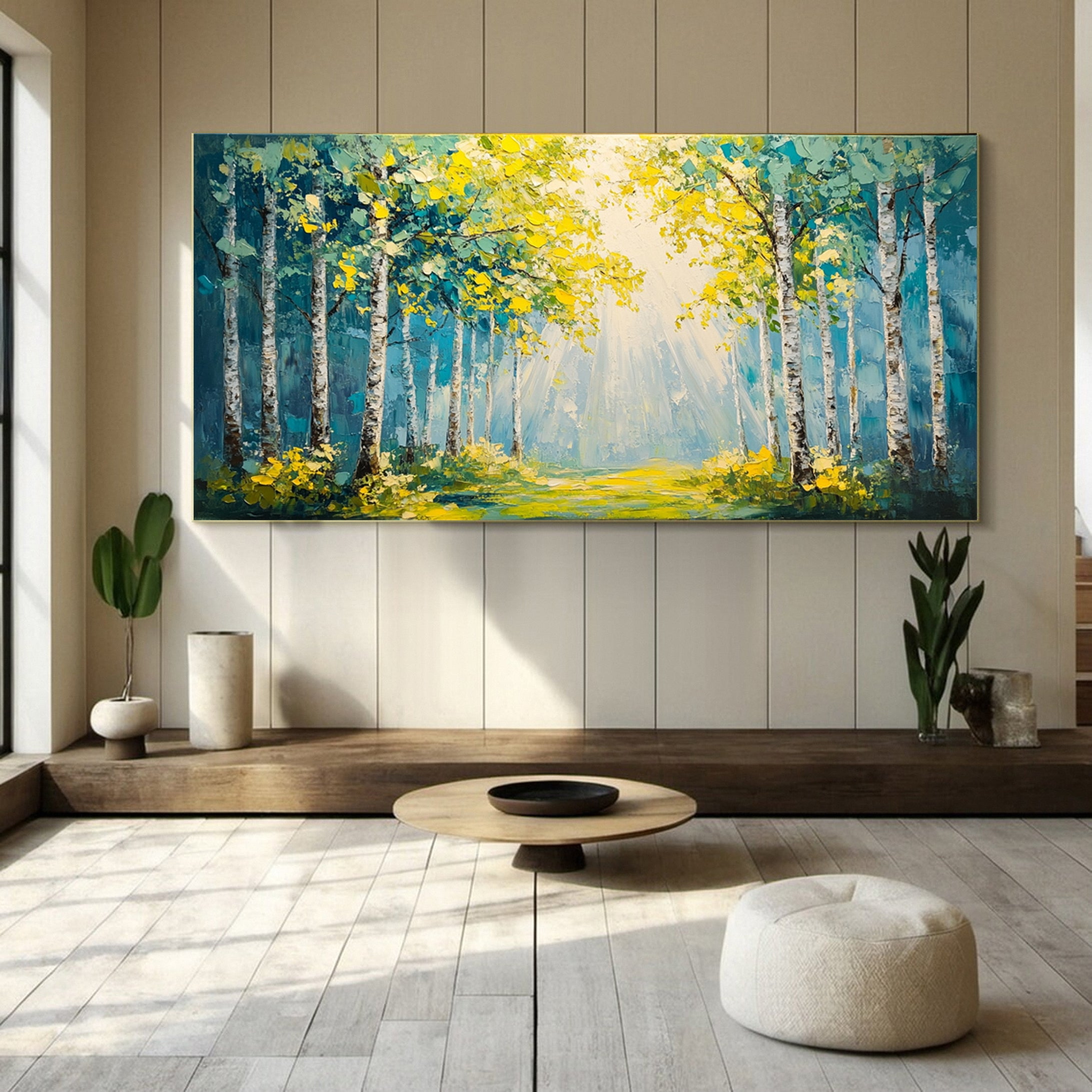 Autumn Whisper Large Colorful Forest Landscape Art #FT 037