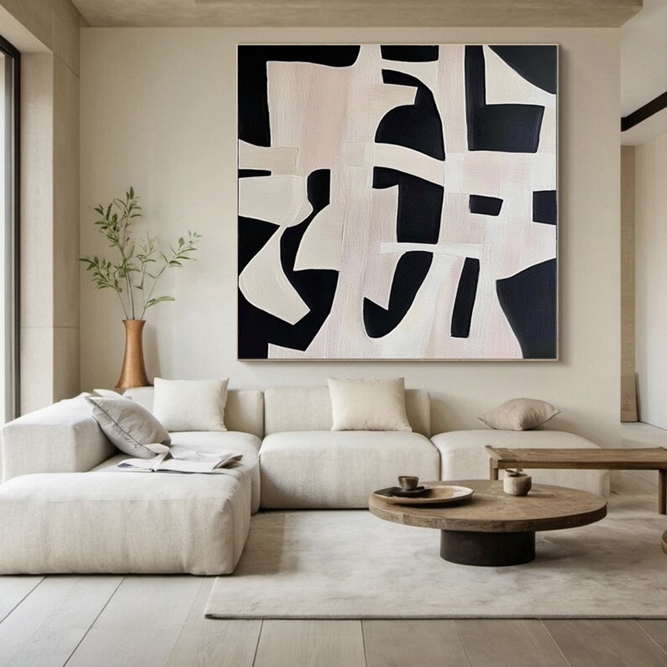 Modern Contrast Wabi Sabi Abstract Canvas Wall Art #MMA 146