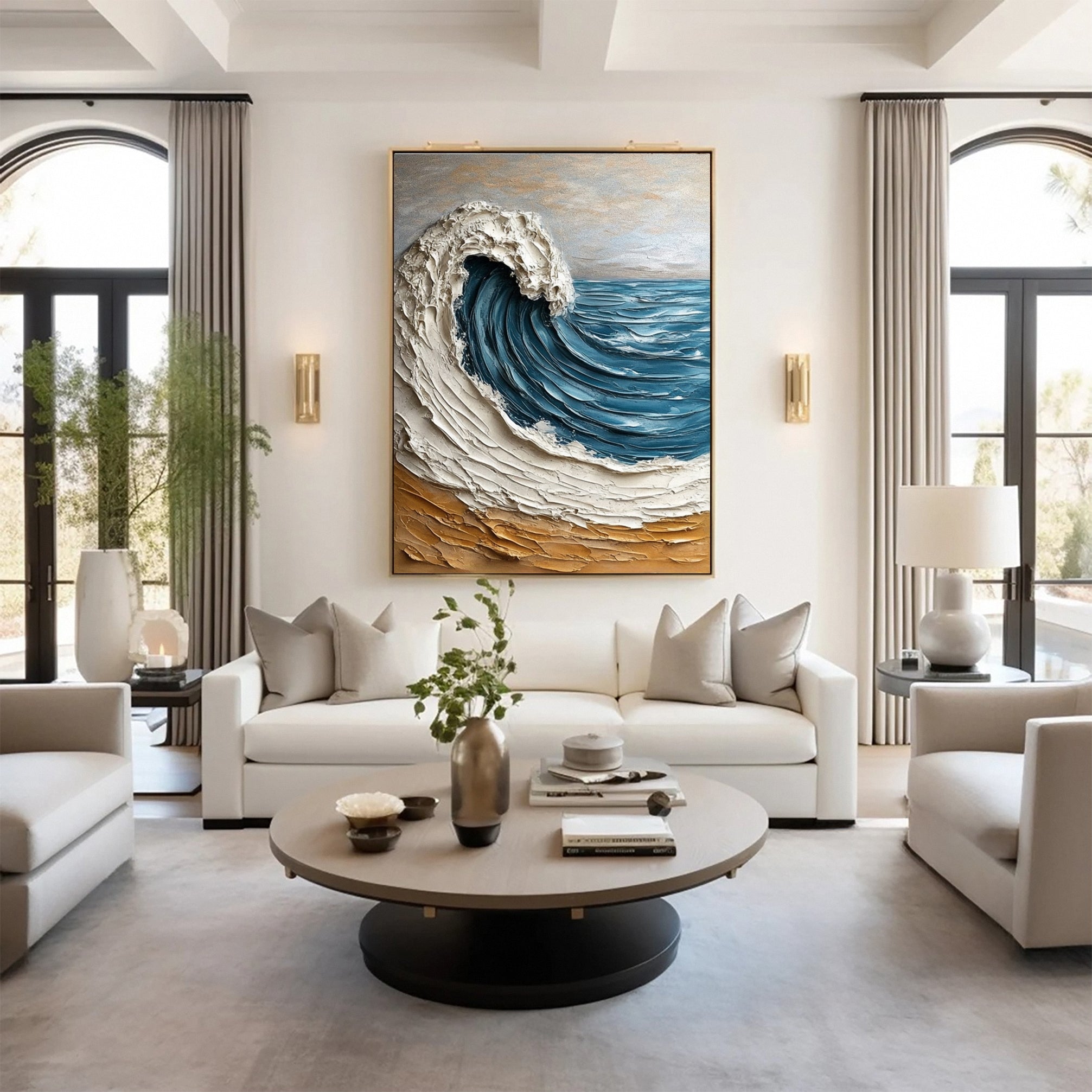 Coastal Tempest Textured Ocean Wave Art for Modern Living #OS 032