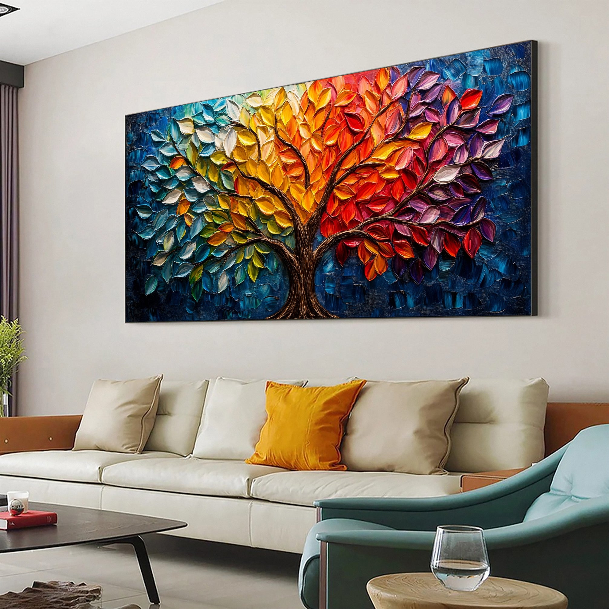 Modern Large Colorful Tree Wall Art #FT 026