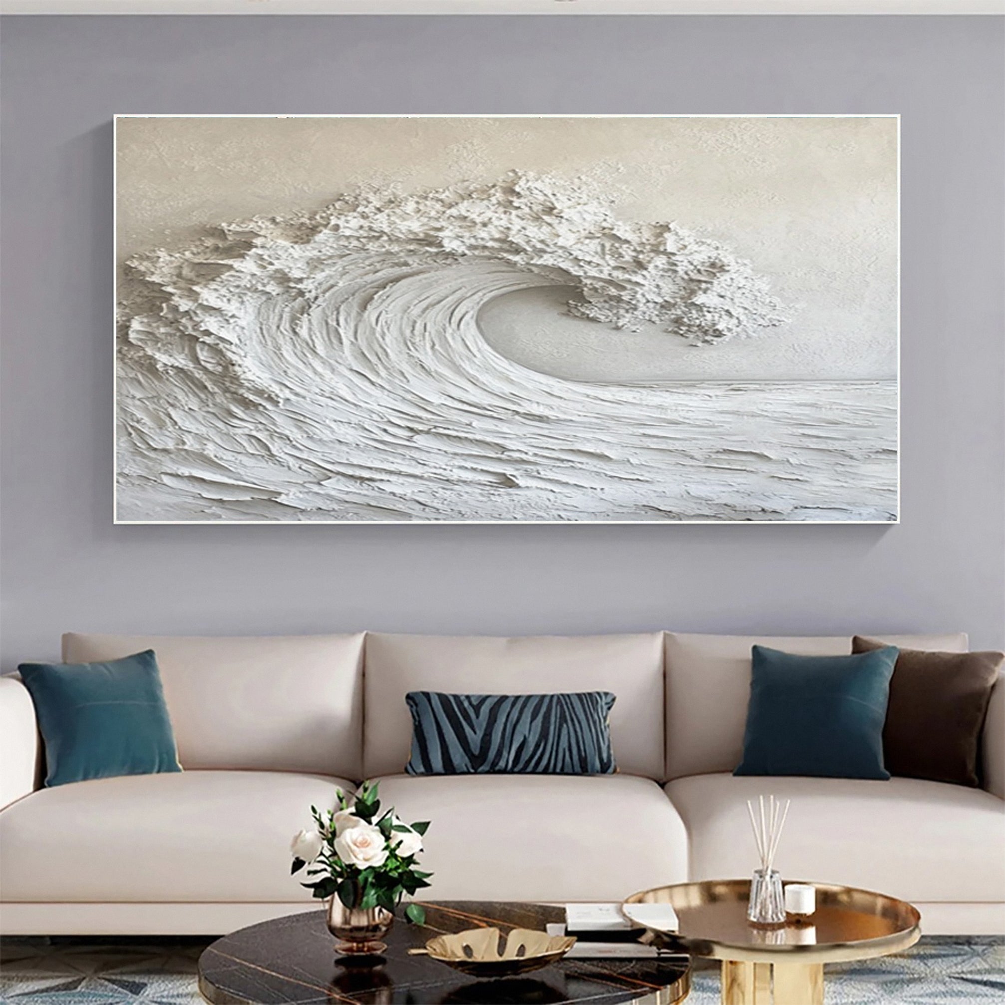 Ocean Majesty: Large Textured Wave Wall Art #OS 026