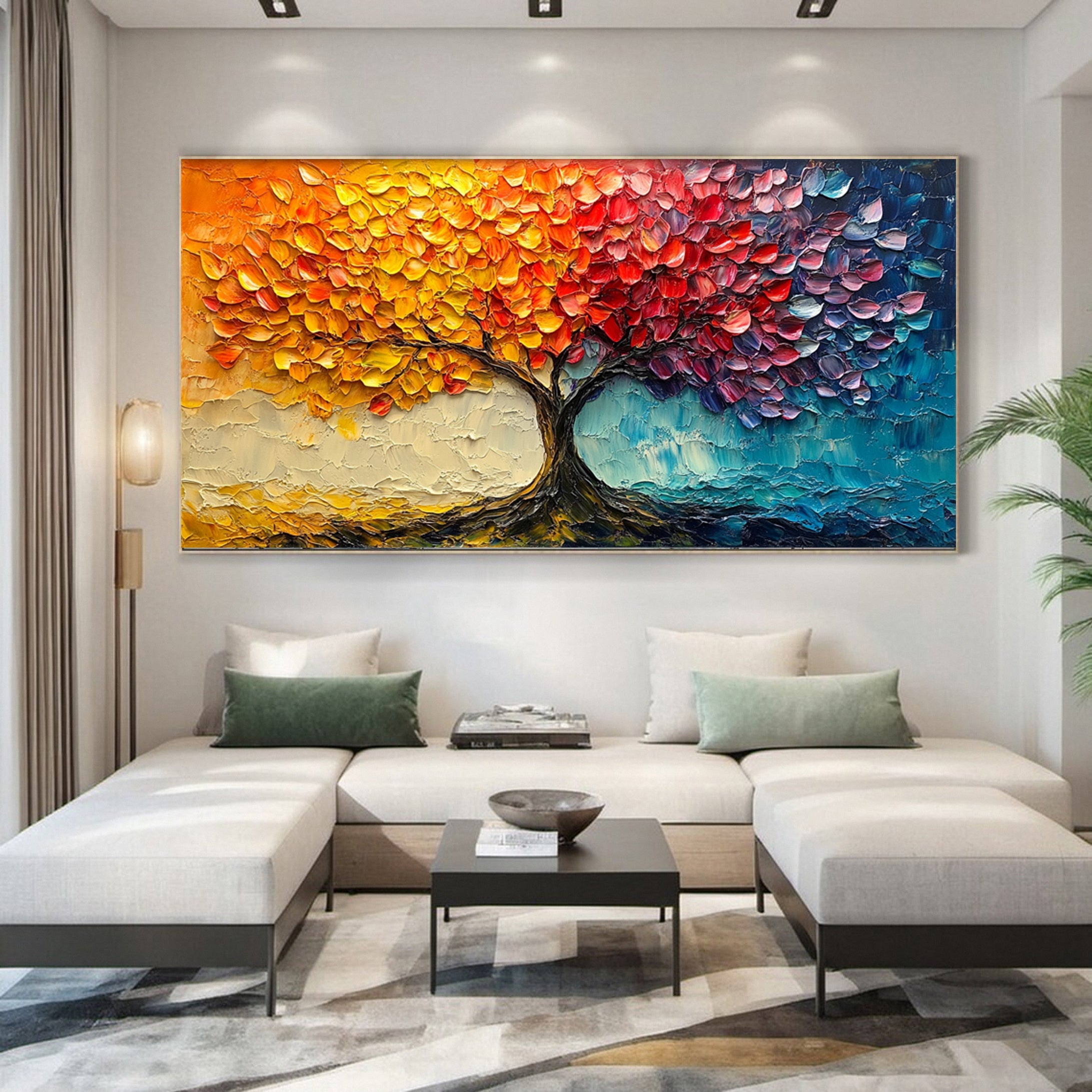 Modern Large Colorful Tree Wall Art #FT 027