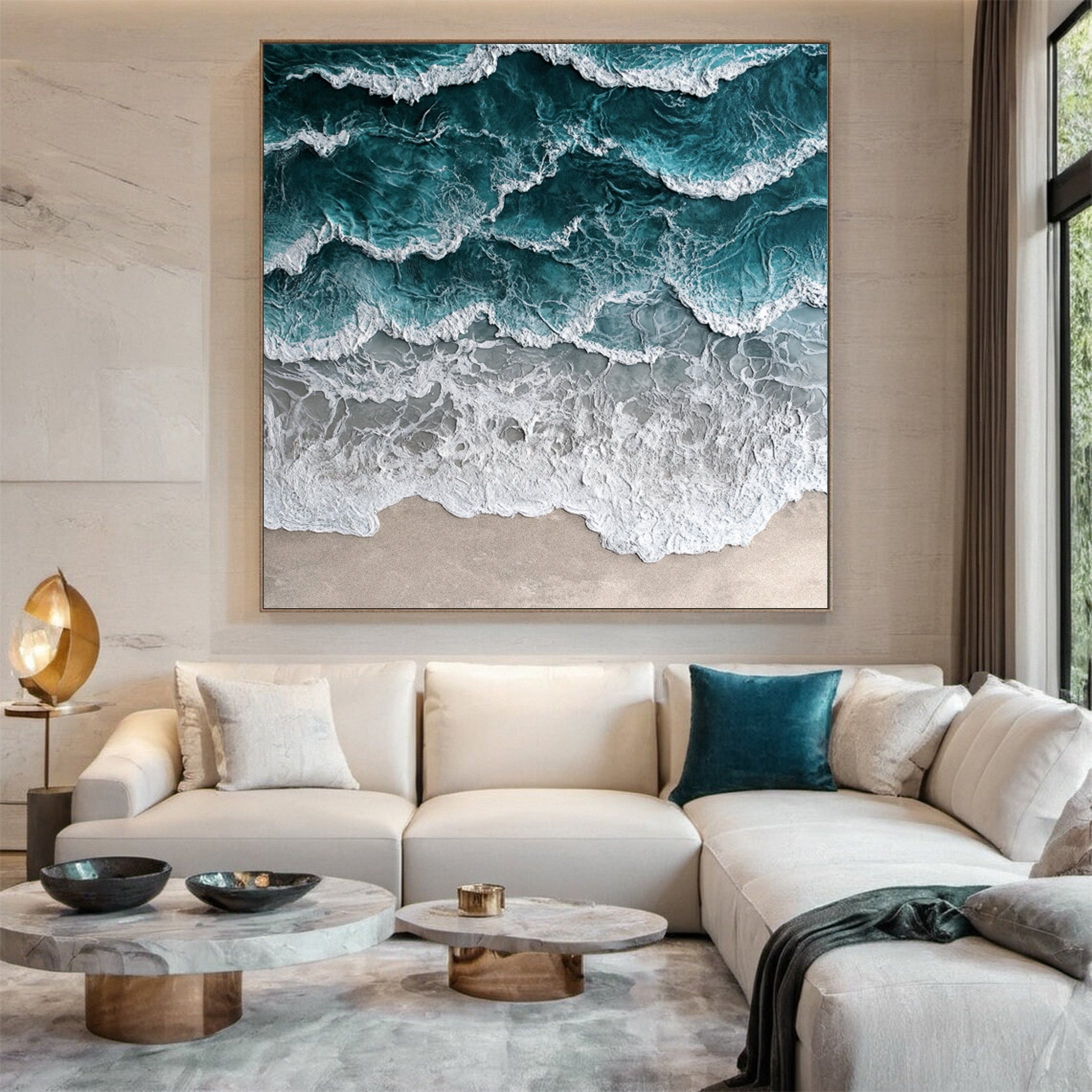 Marine Majesty Large Wall Canvas Captivating Sea Waves #OS 010