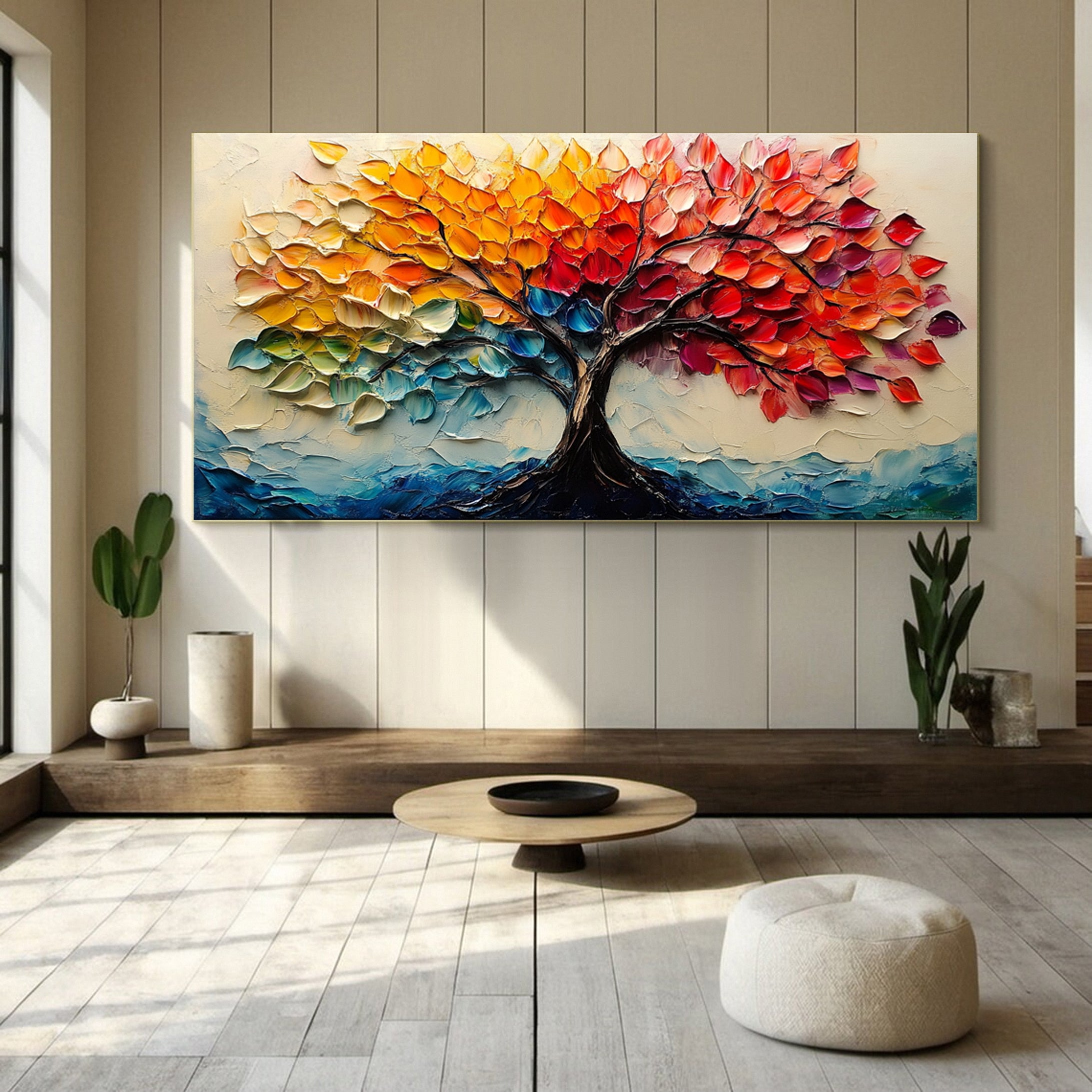 Modern Large Colorful Tree Wall Art #FT 028