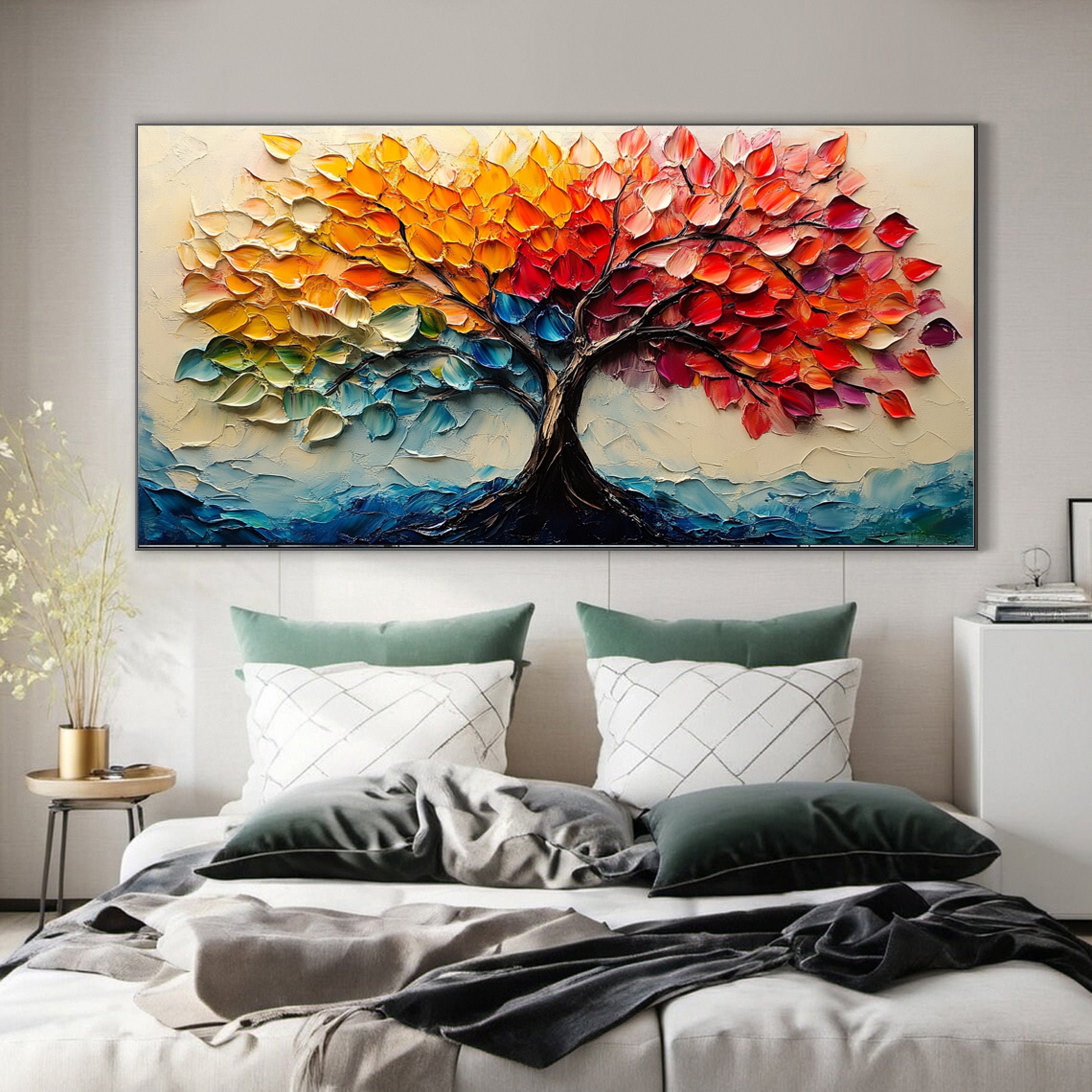 Modern Large Colorful Tree Wall Art #FT 028