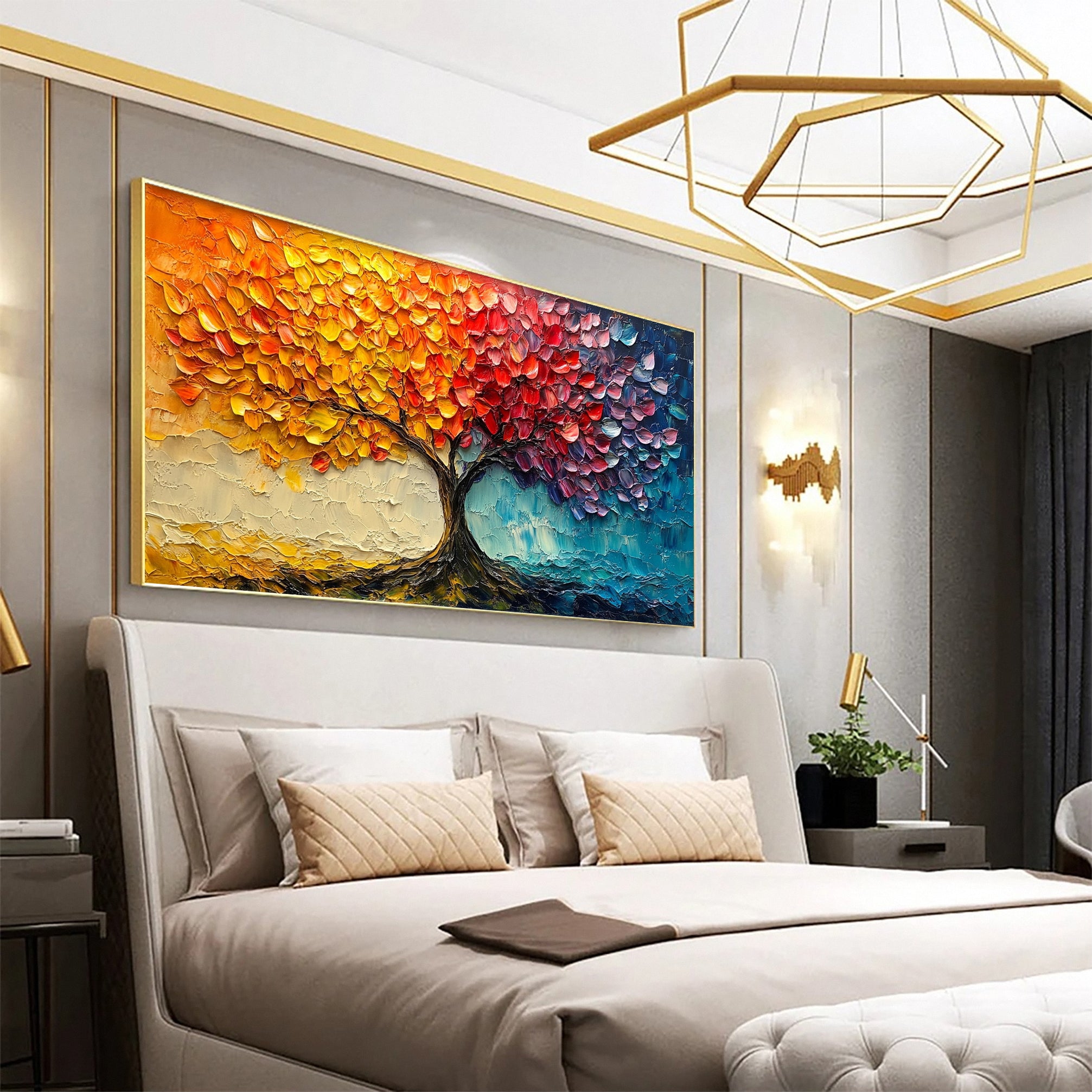 Modern Large Colorful Tree Wall Art #FT 027