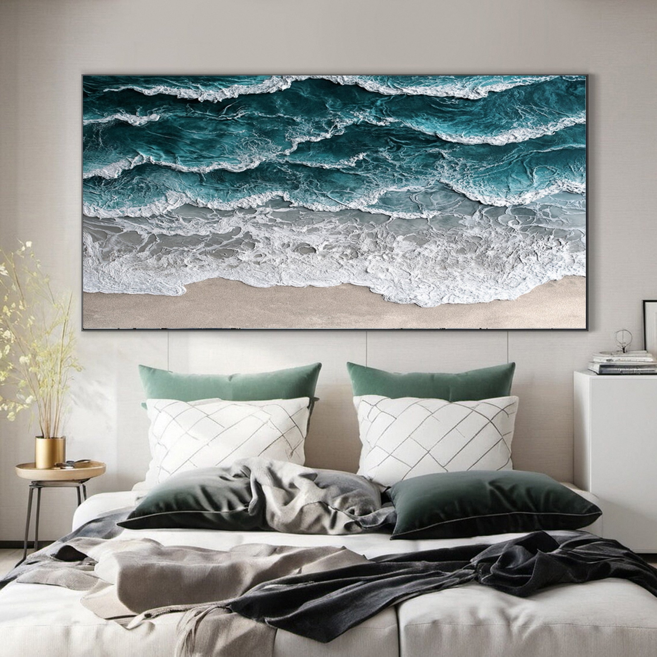 Coastal Serenity Wall Art Dynamic Ocean Waves Canvas #OS 006