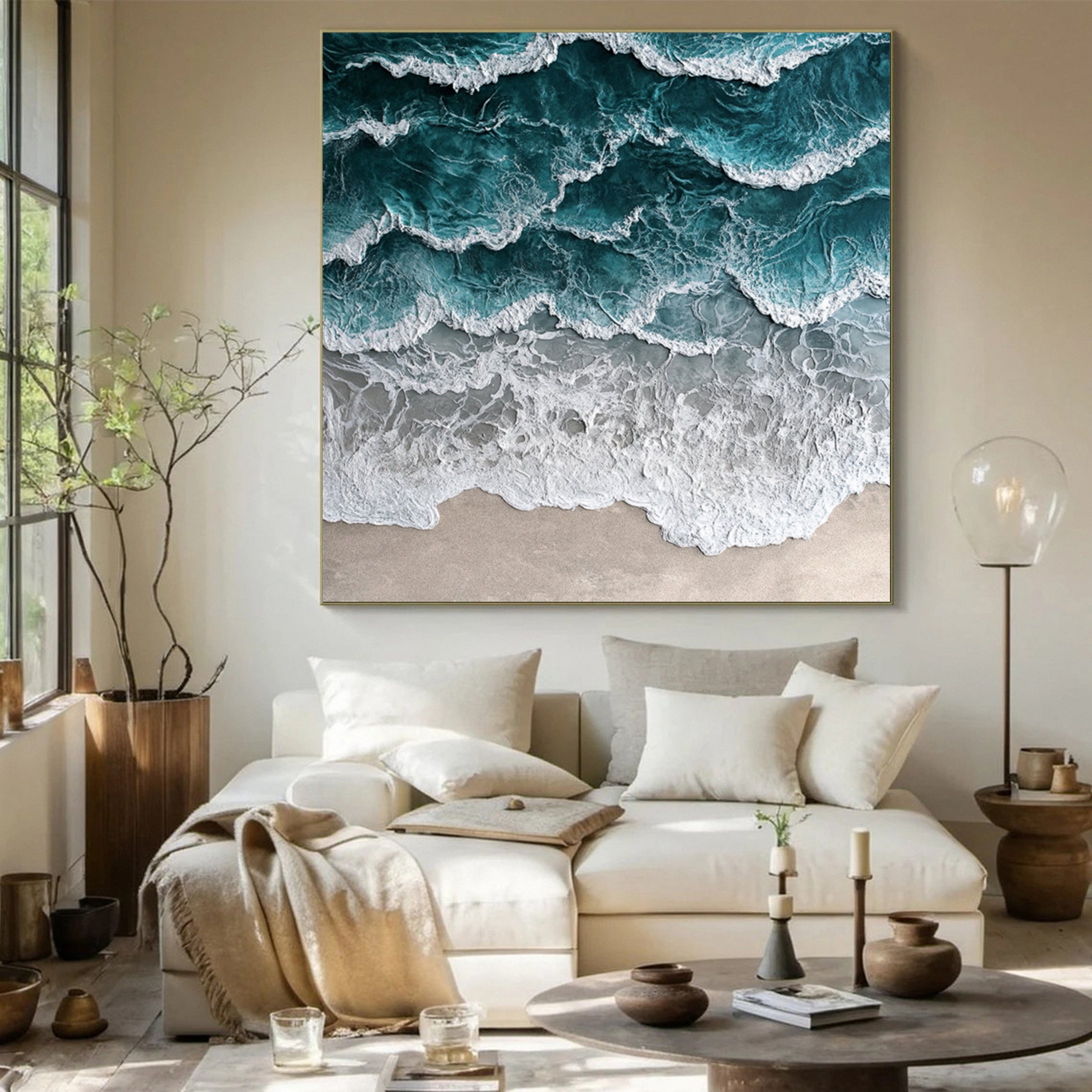 Marine Majesty Large Wall Canvas Captivating Sea Waves #OS 010