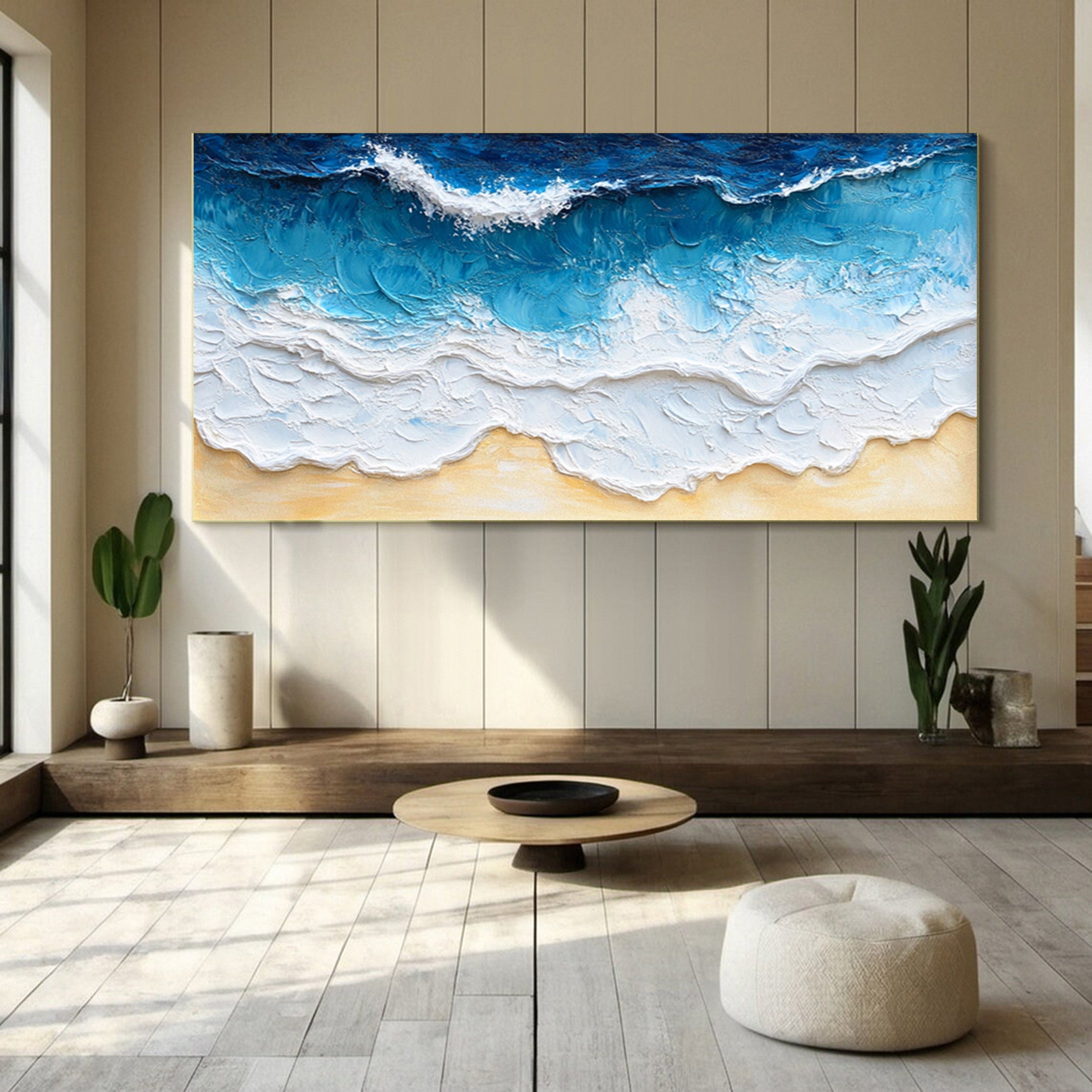 Coastal Serenity Wall Art Dynamic Ocean Waves Canvas #OS 007