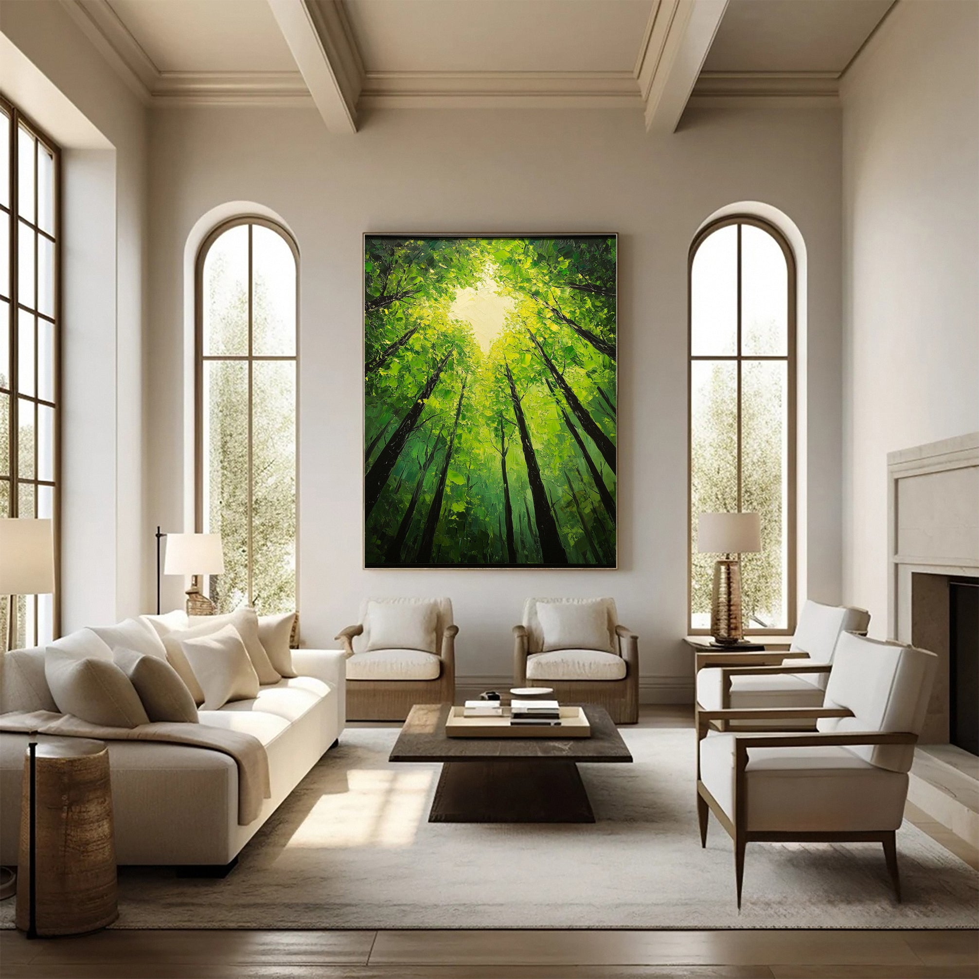 Summer Whisper Large Colorful Forest Landscape Art #FT 038