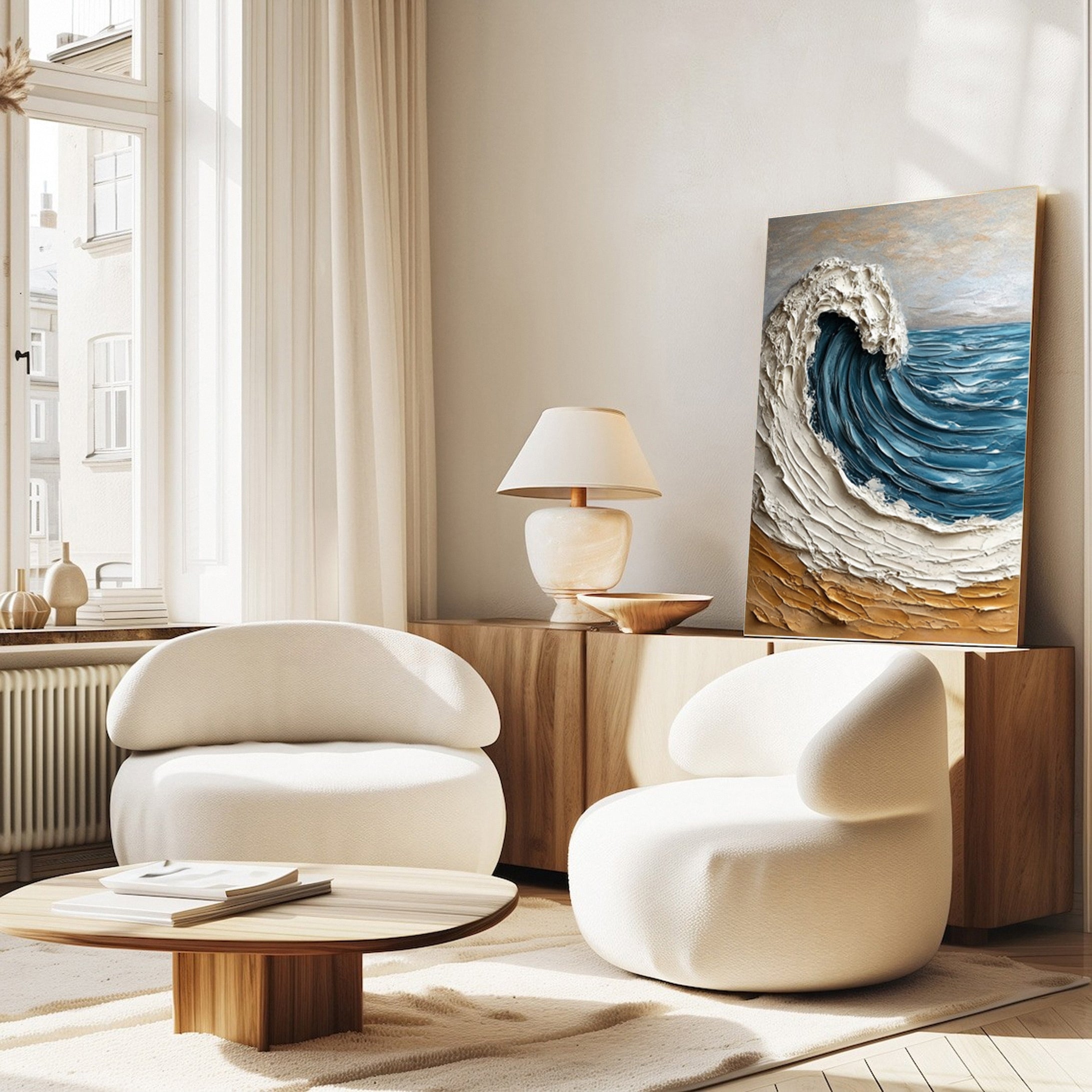 Coastal Tempest Textured Ocean Wave Art for Modern Living #OS 032