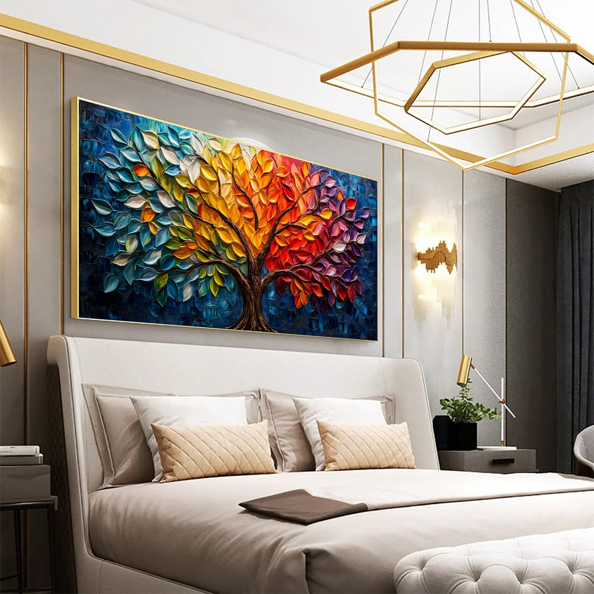 Modern Large Colorful Tree Wall Art #FT 026