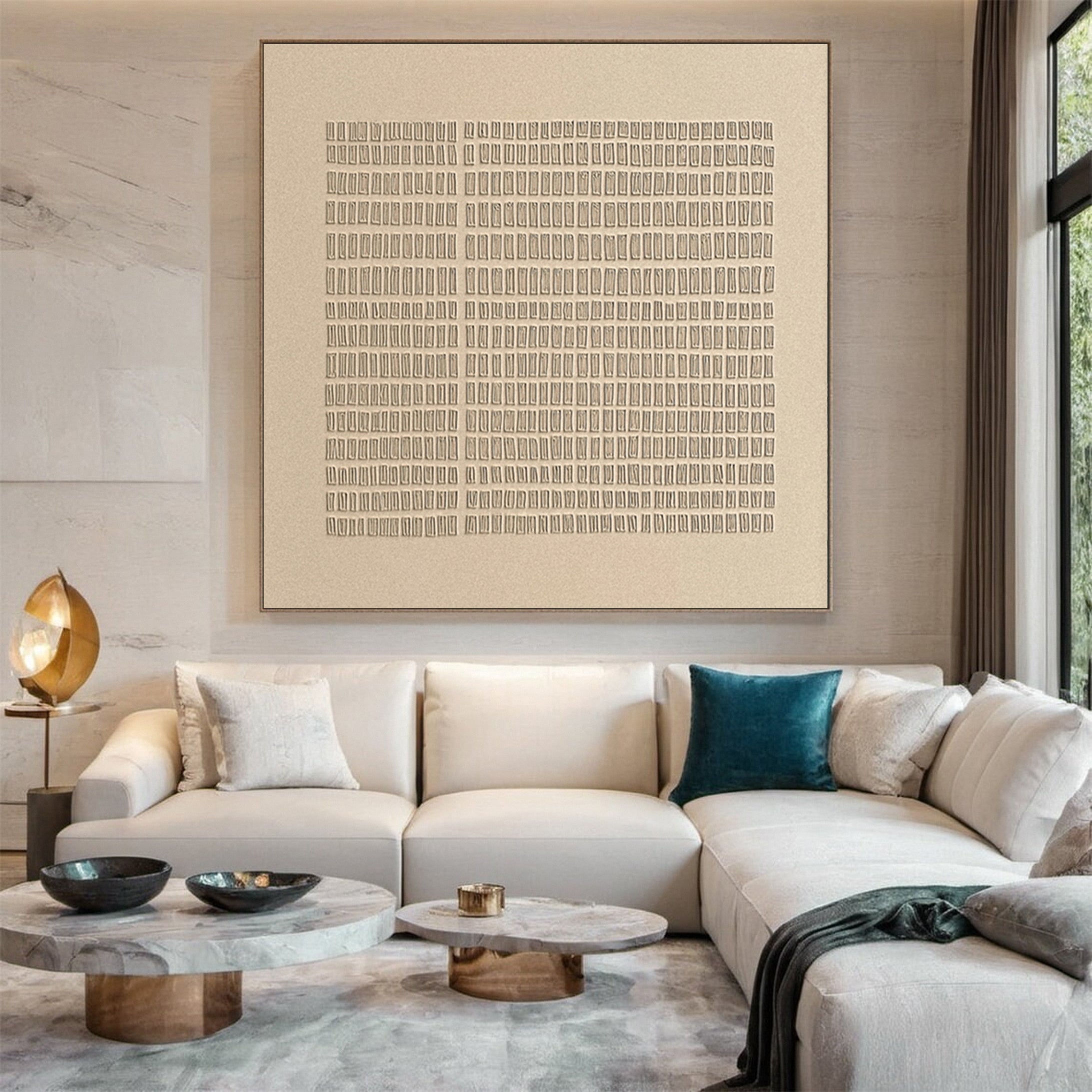 Zen Grid Minimalist Textured Wabi Sabi Wall Art #MMA 137