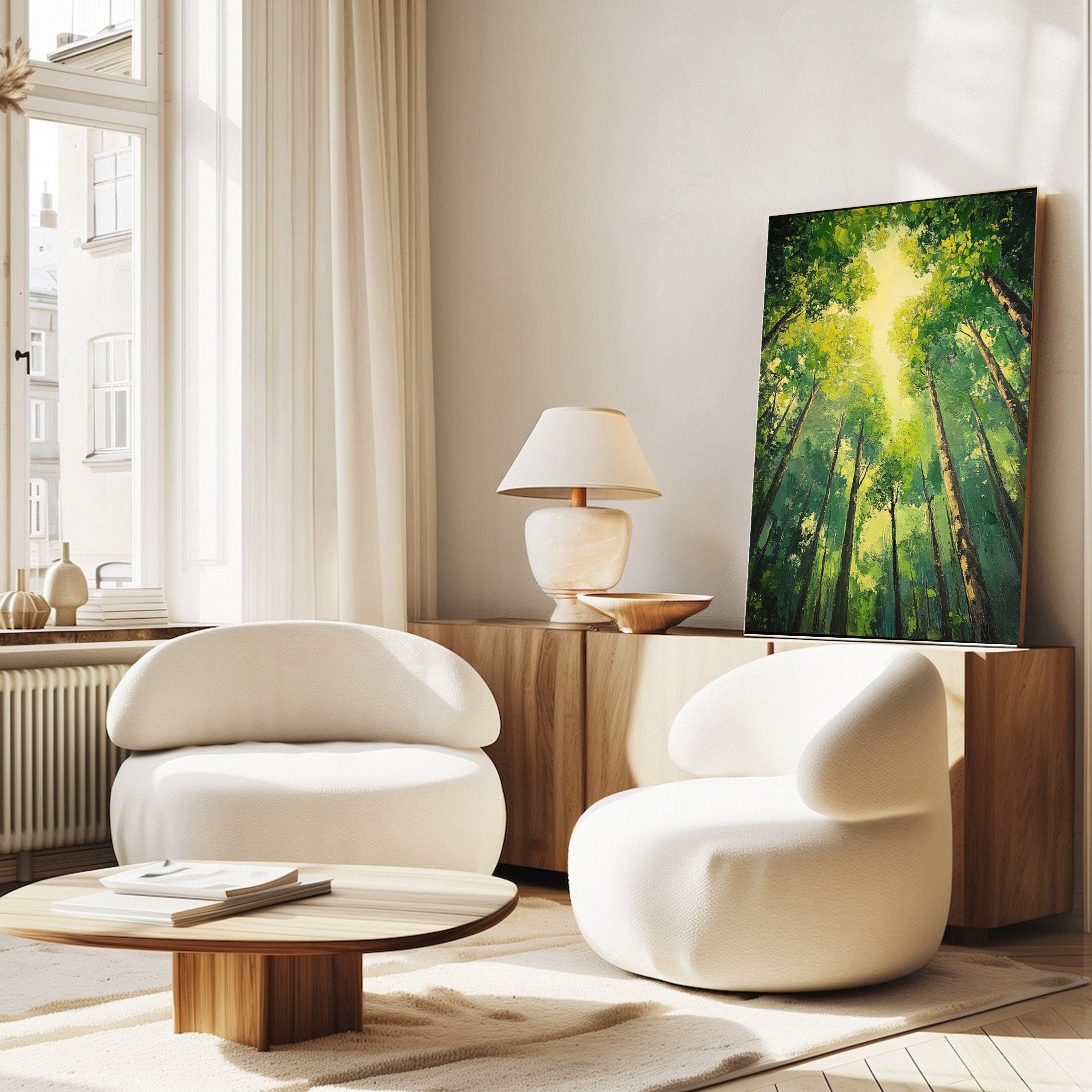 Summer Whisper Large Colorful Forest Landscape Art #FT 039