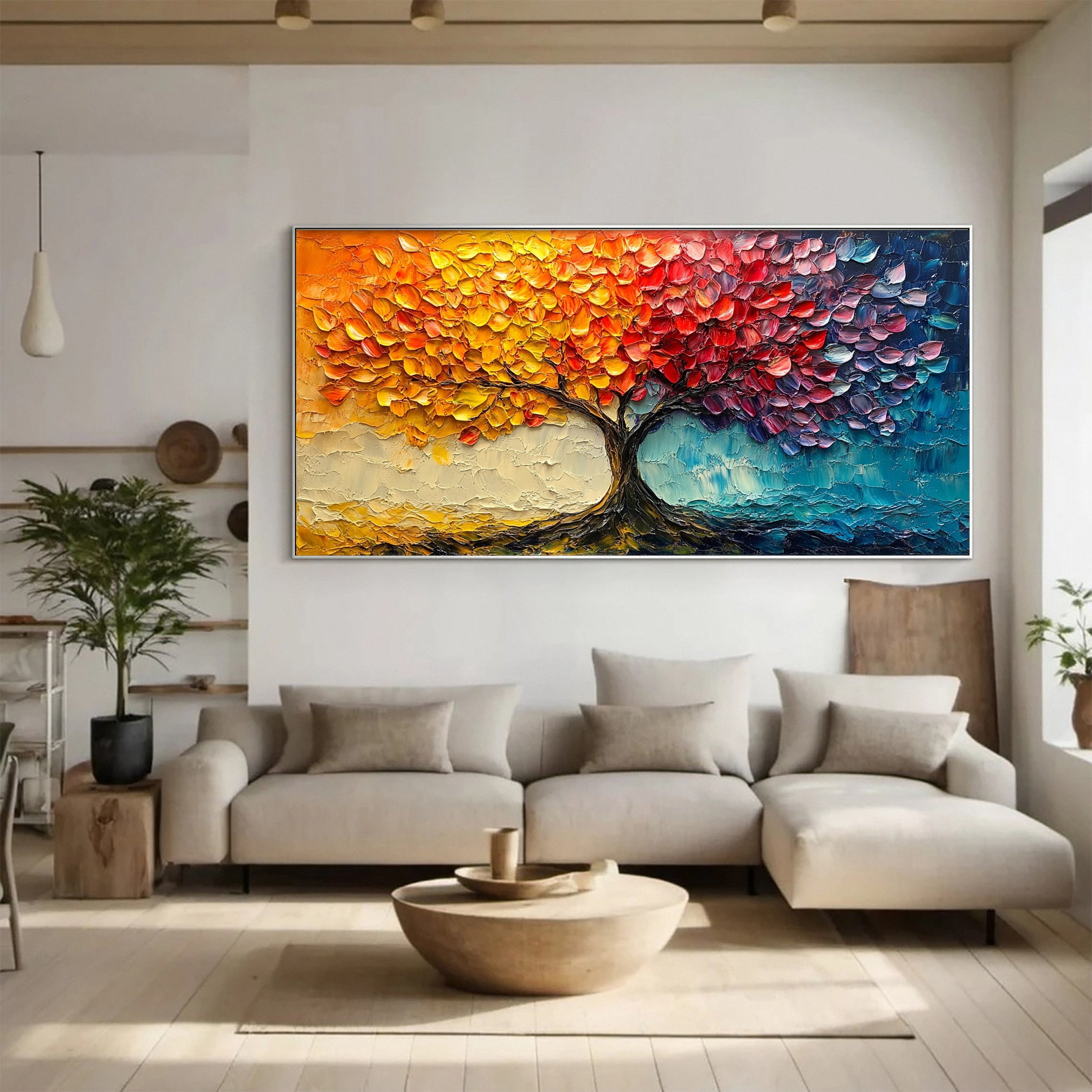 Modern Large Colorful Tree Wall Art #FT 027