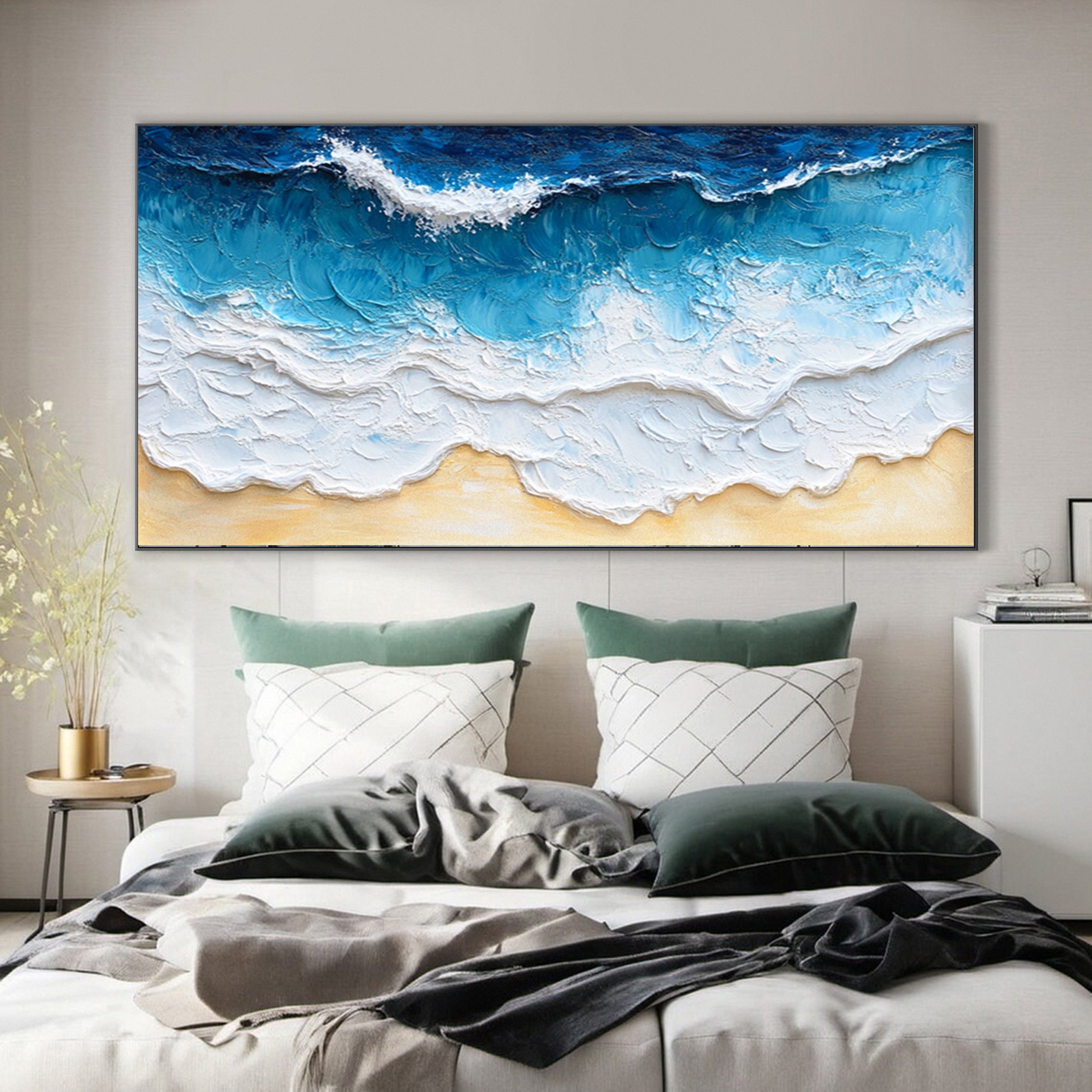 Coastal Serenity Wall Art Dynamic Ocean Waves Canvas #OS 007