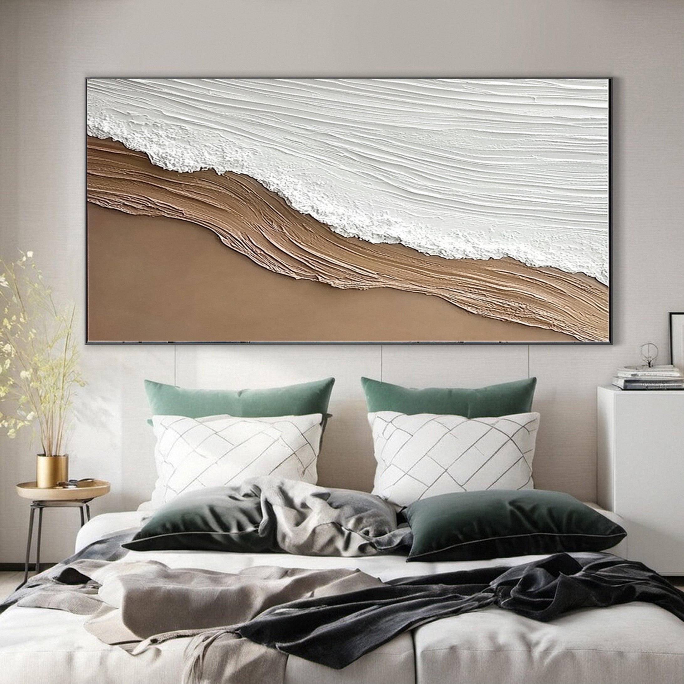 Serenity Shore Large 3D Textured Beach Wave Wall Art #OS 035