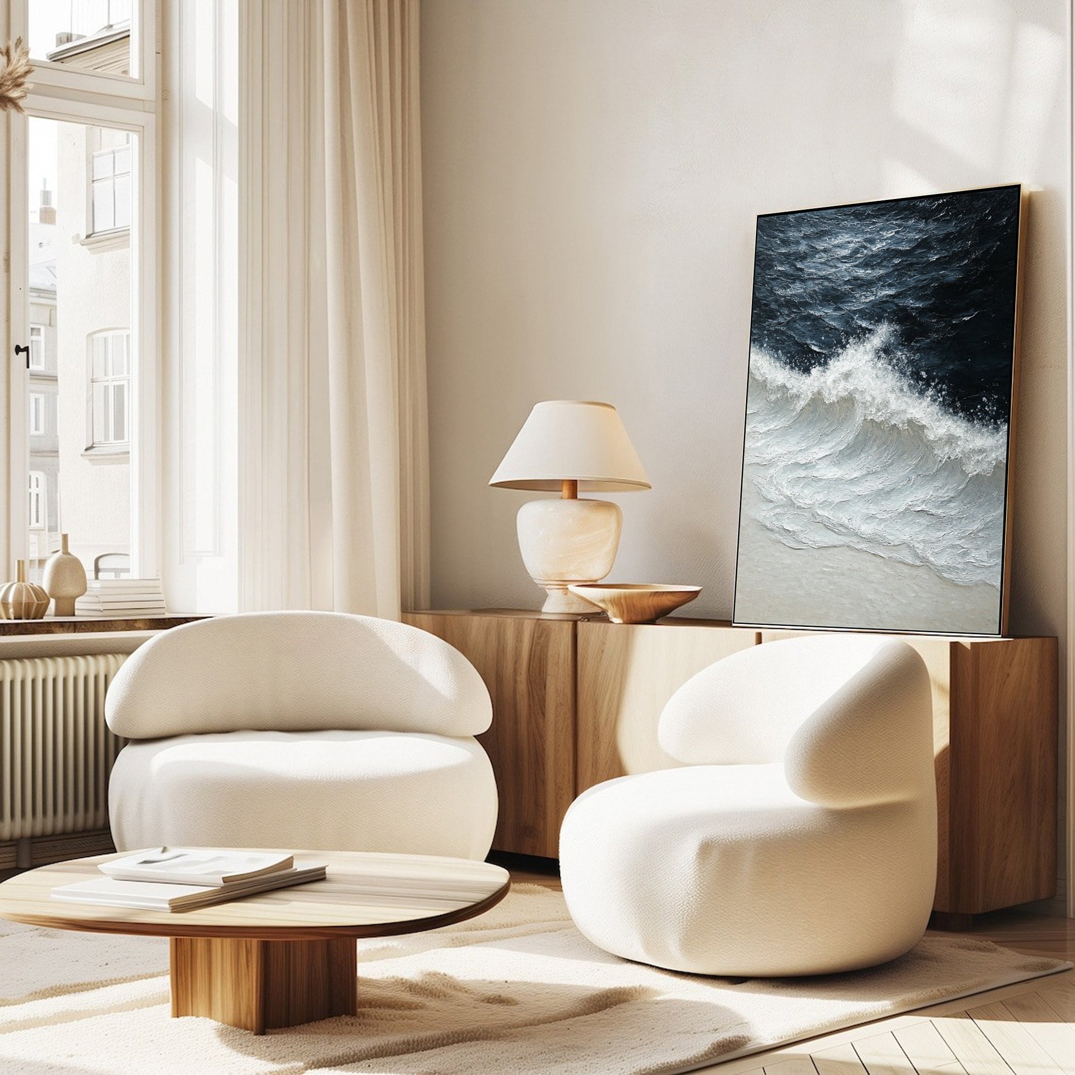 Wave Crescendo Large Textured Ocean Wall Art #OS 037