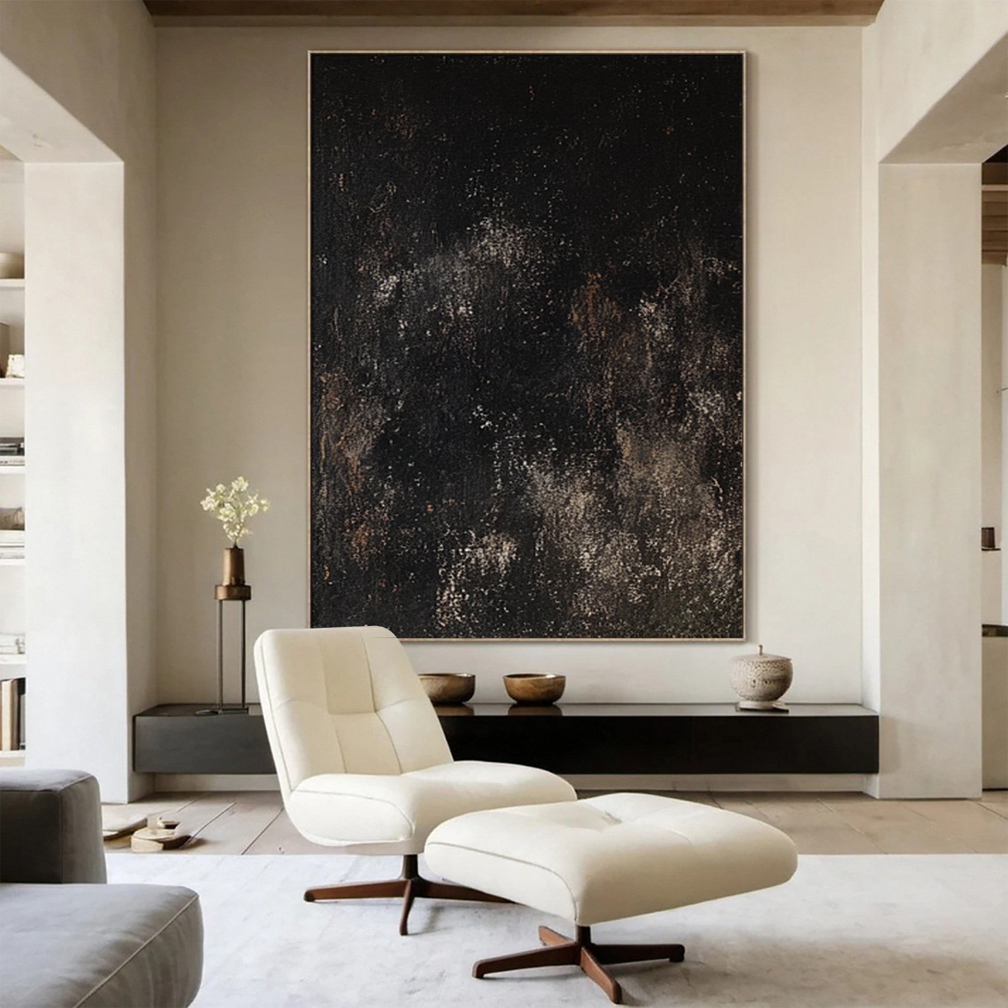 Large Modern Black and Gold Artwork For Room Decor #MMA 131