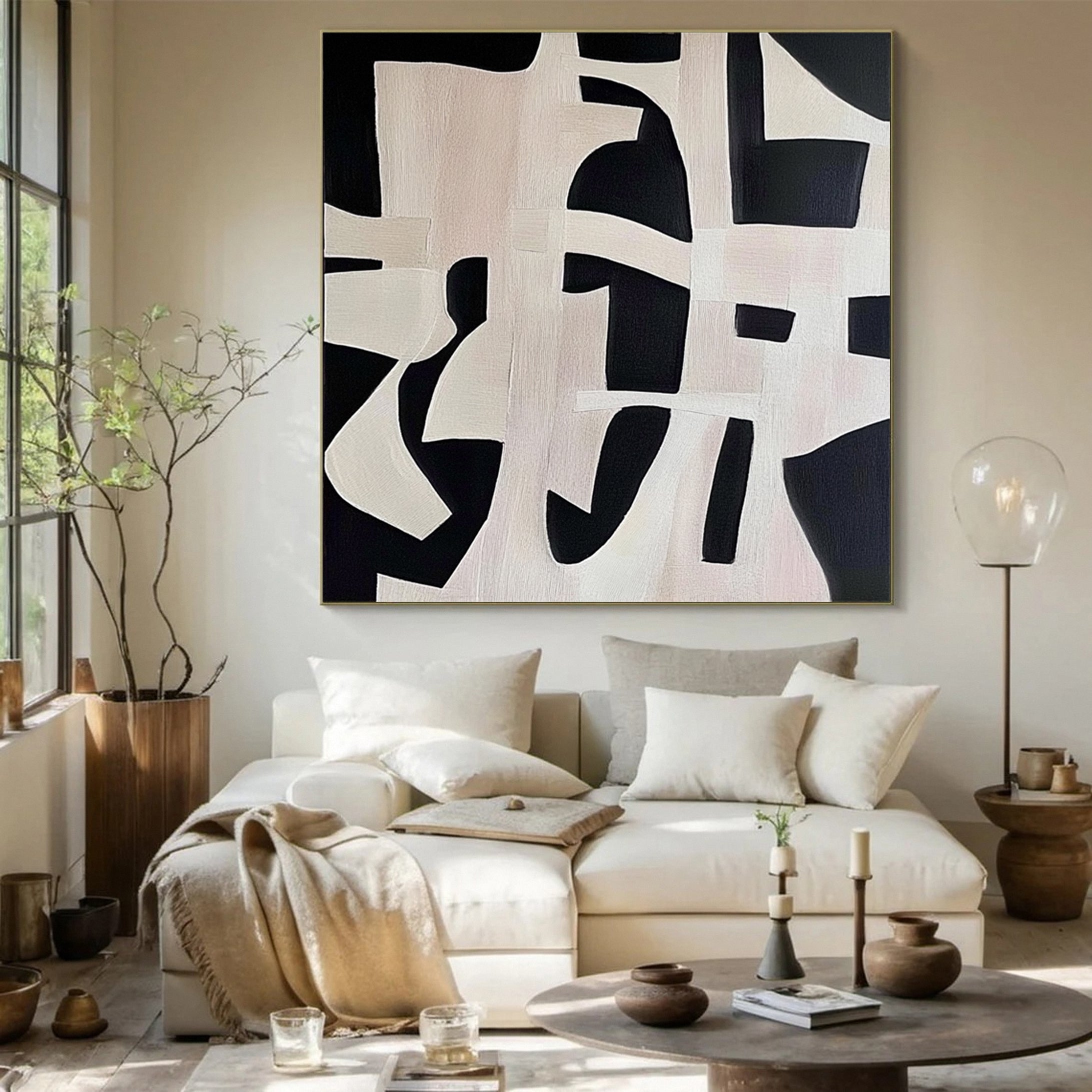 Modern Contrast Wabi Sabi Abstract Canvas Wall Art #MMA 146